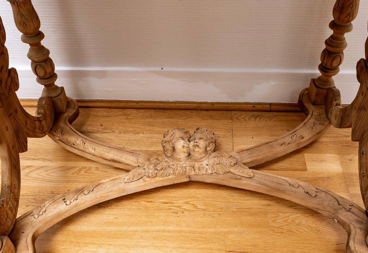 Table In Solid Walnut - Decor With Putti - Style: Neo-renaissance - Period: XIXt For Sale 5