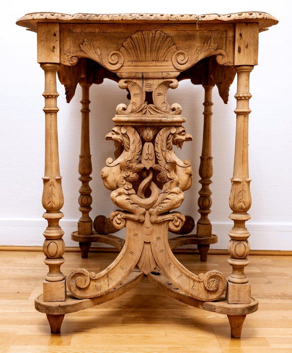 Table In Solid Walnut - Decor With Putti - Style: Neo-renaissance - Period: XIXt For Sale 1
