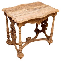 Table In Solid Walnut - Decor With Putti - Style: Neo-renaissance - Period: XIXt