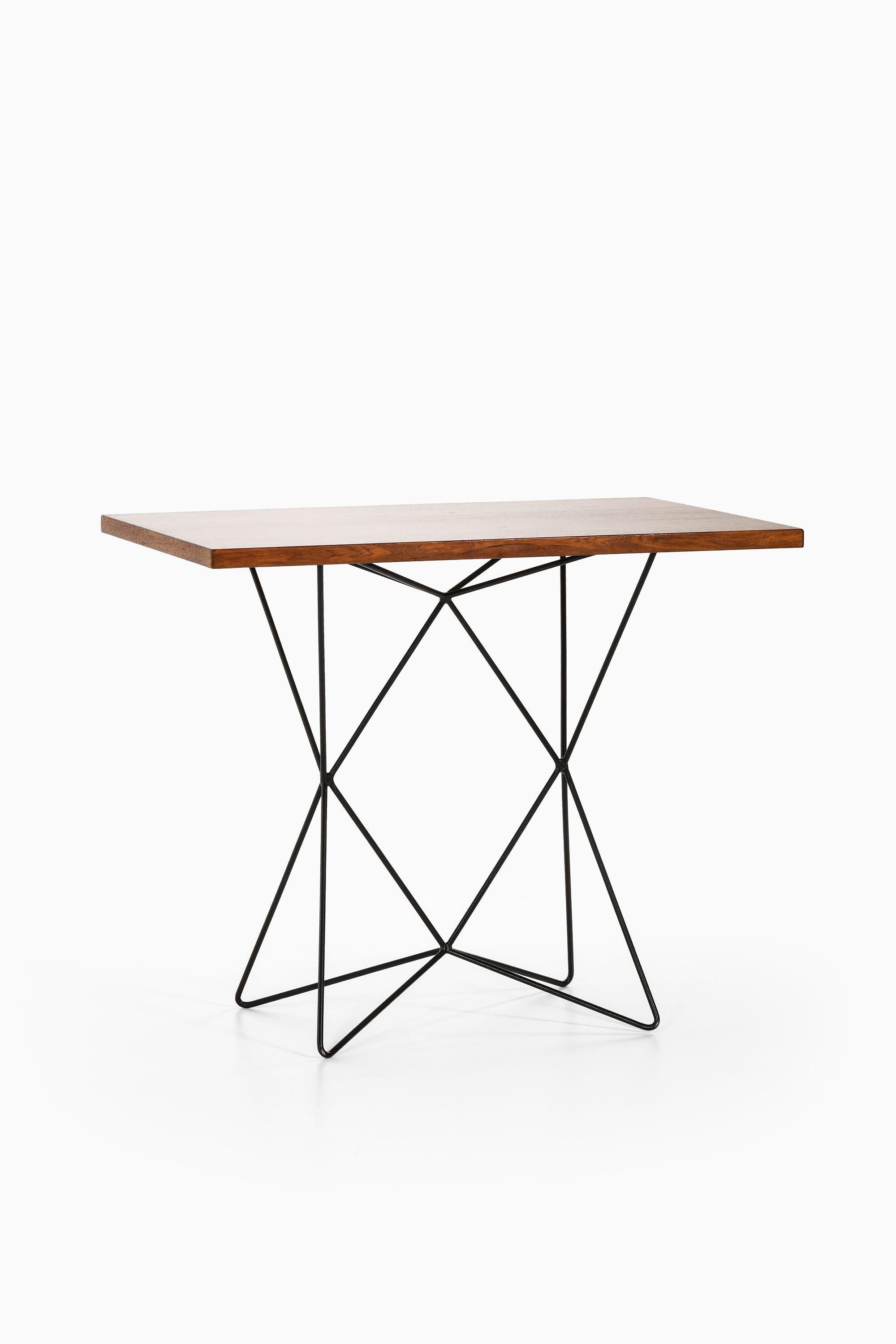 Swedish Table in Teak and Black Lacquered Metal by Bengt Johan Gullberg, 1950's For Sale