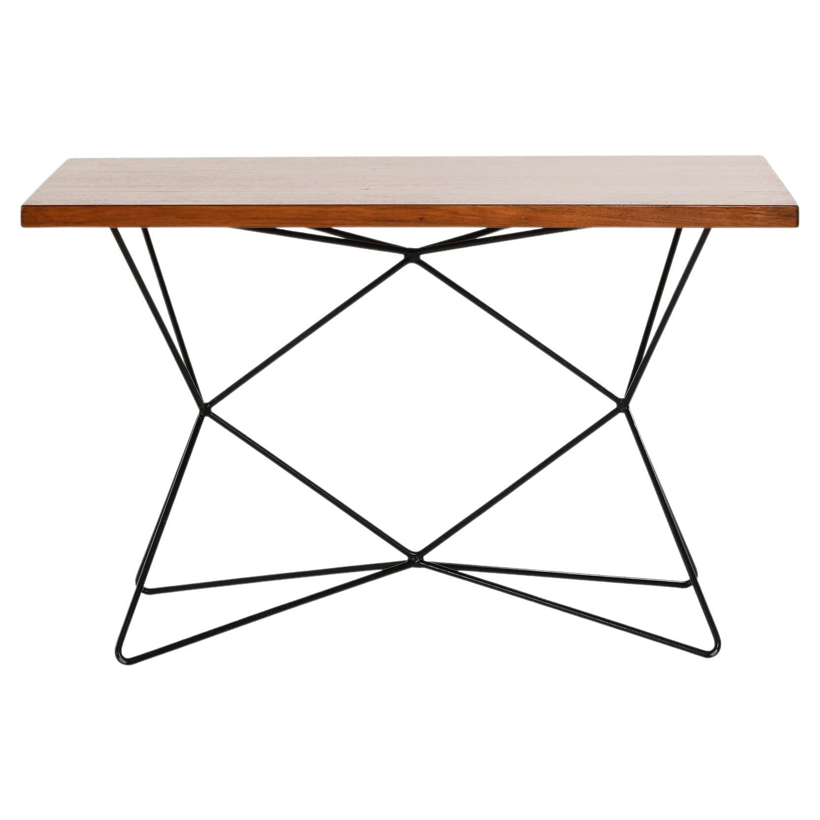 Table in Teak and Black Lacquered Metal by Bengt Johan Gullberg, 1950's For Sale