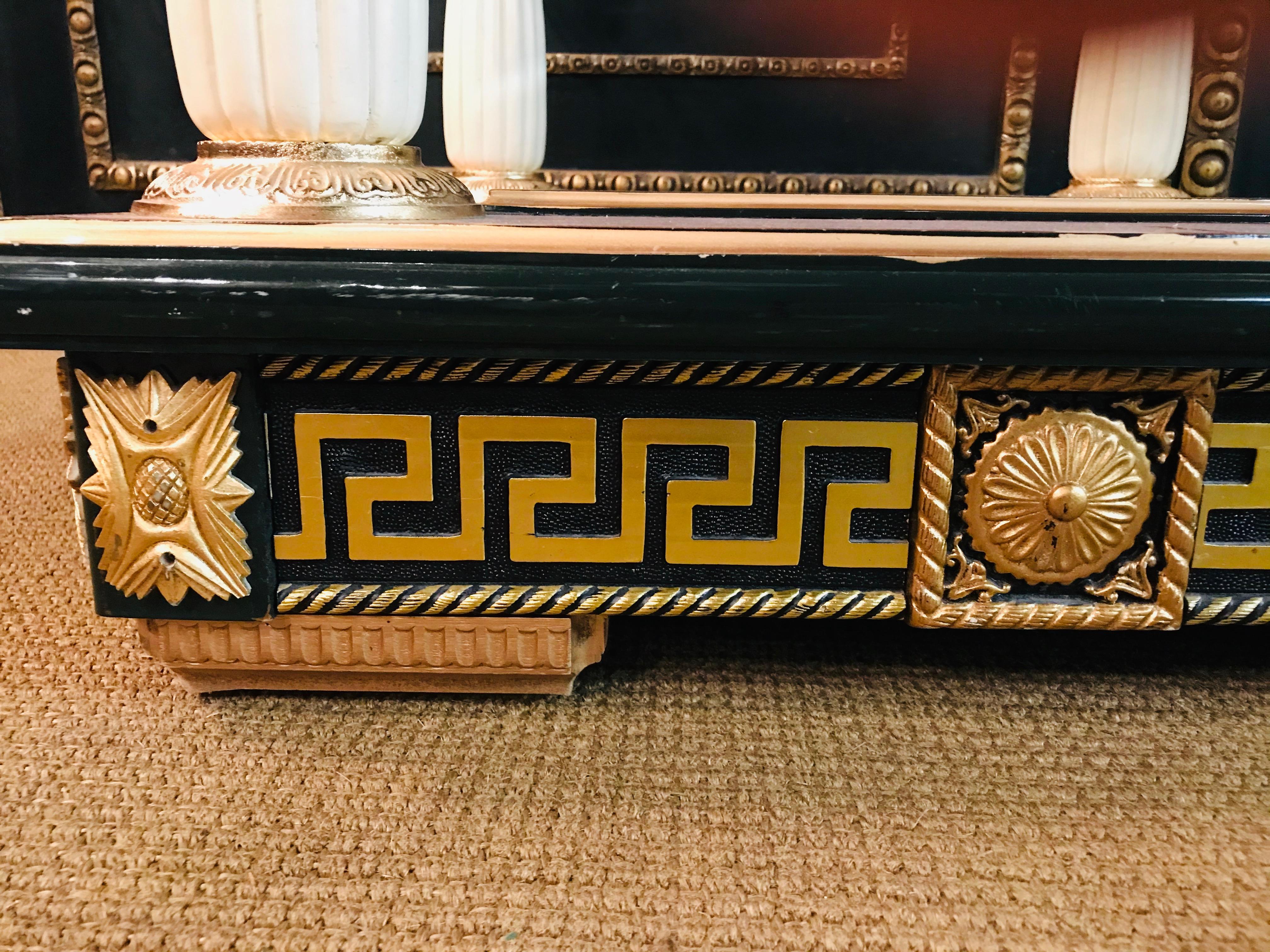 Empire Table in the Versace Style with 4 Columns Frame in Maple Root Veneer For Sale
