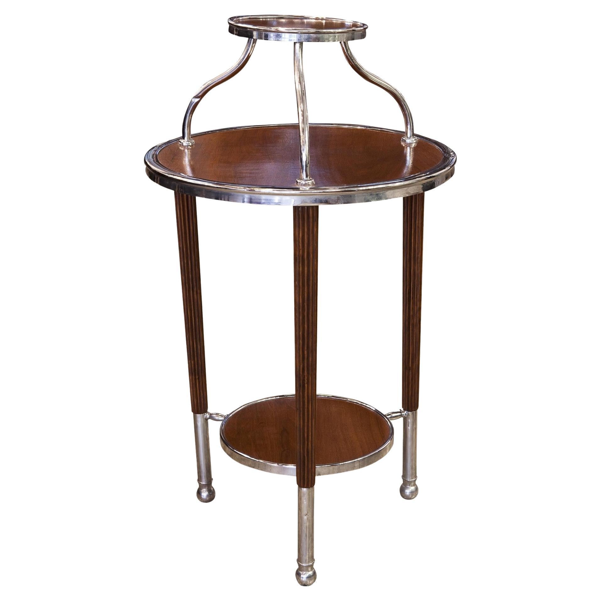 Table in wood and chrome, 1920, France  For Sale