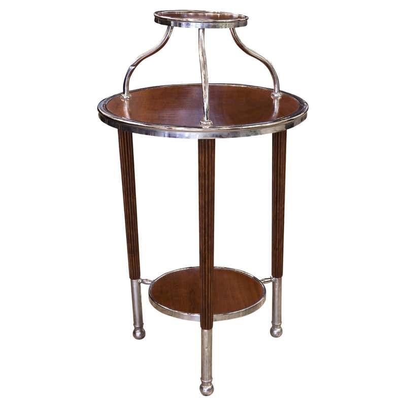 1920s Table Table in Wood and Chrome, 1920, France For Sale at 1stDibs