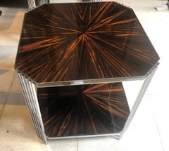 Table in Wood and Chrome, France, Art Deco