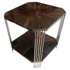 Table in Wood and Chrome, France, Art Deco