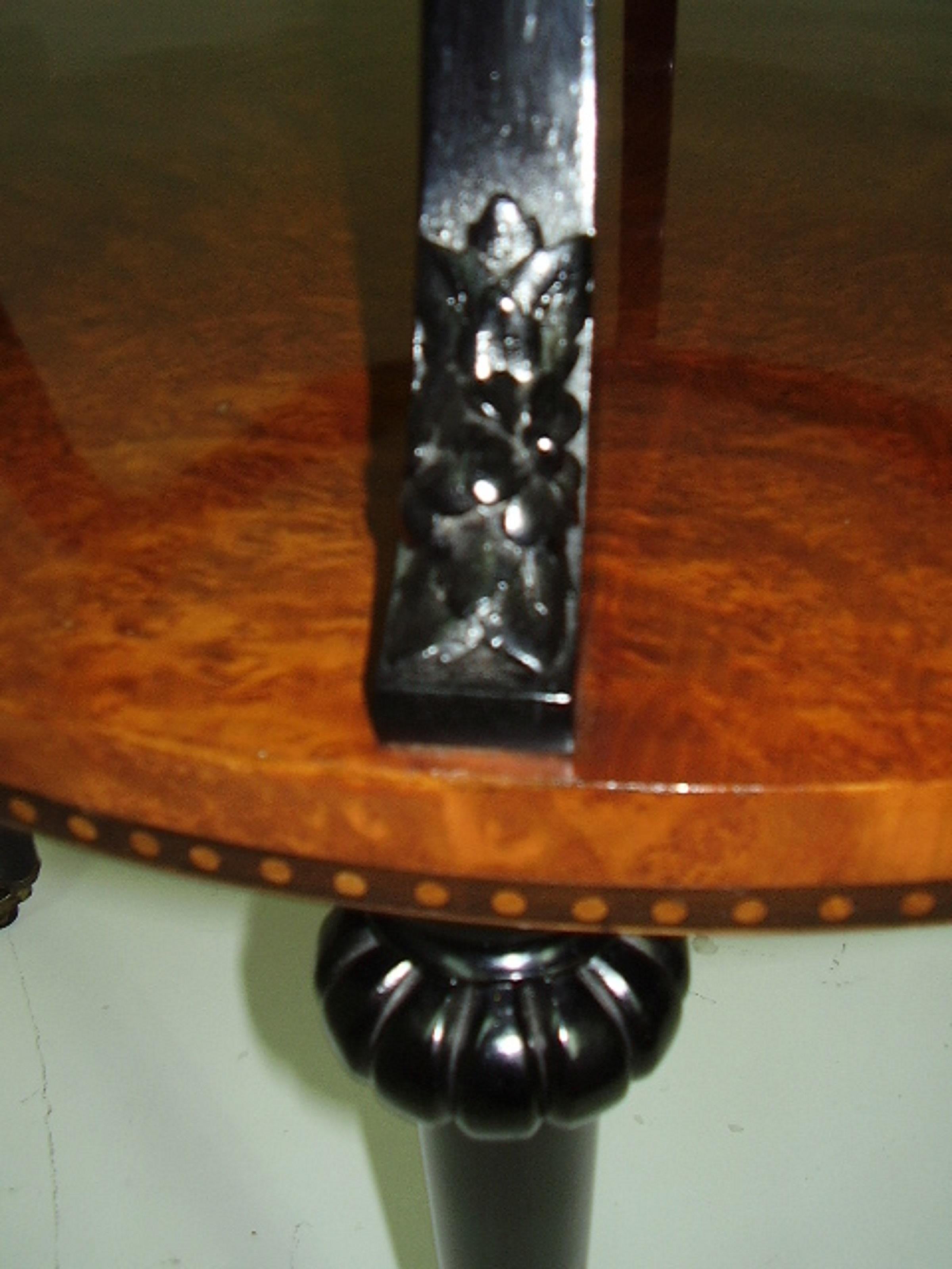 French Table in Wood and Glass, 1920, France  For Sale