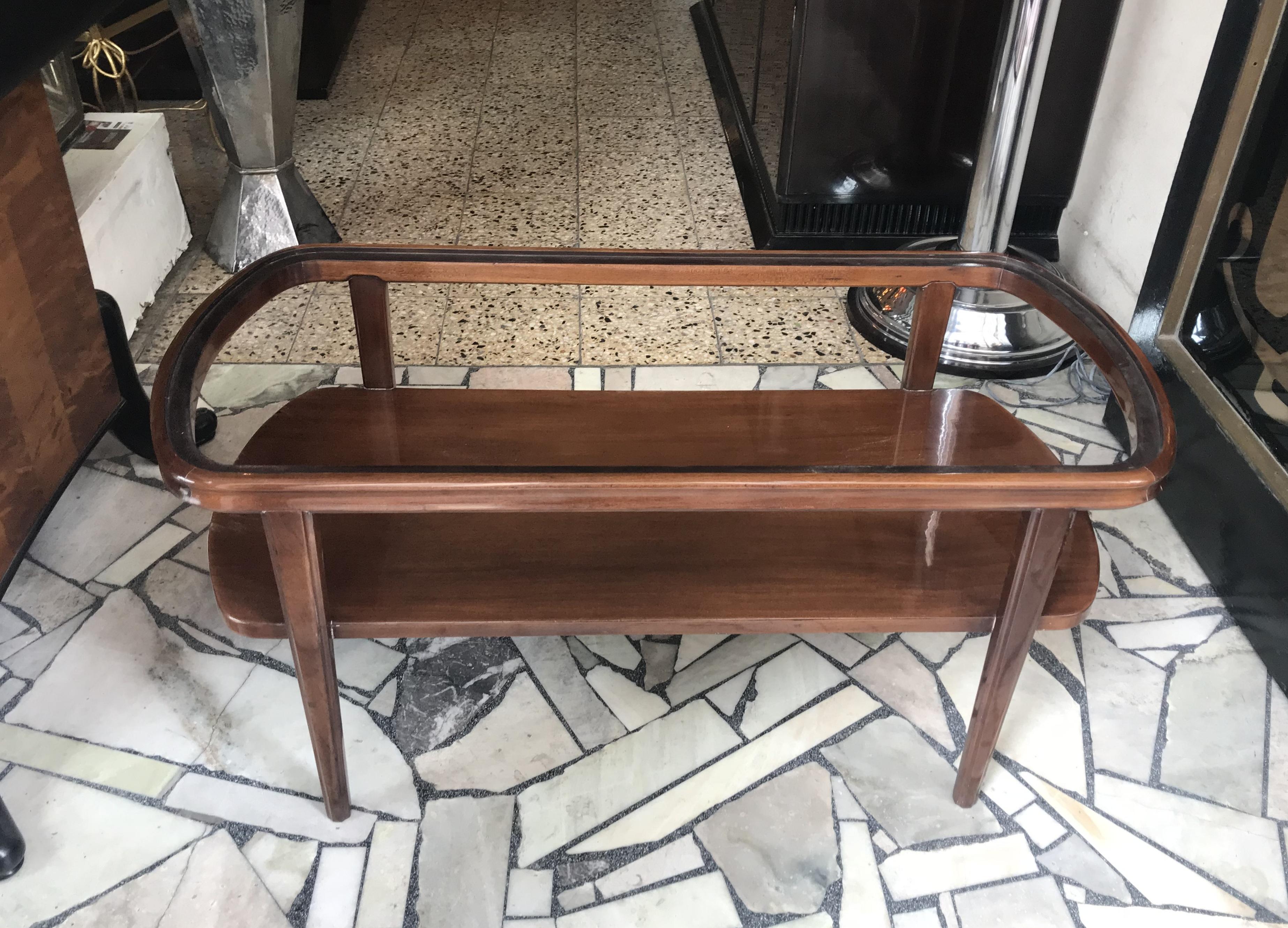 Art Deco Table in Wood and Marble France, 1930 For Sale