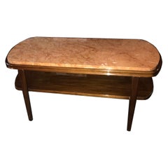 Tisch aus Holz und Marmor, Frankreich, 1930