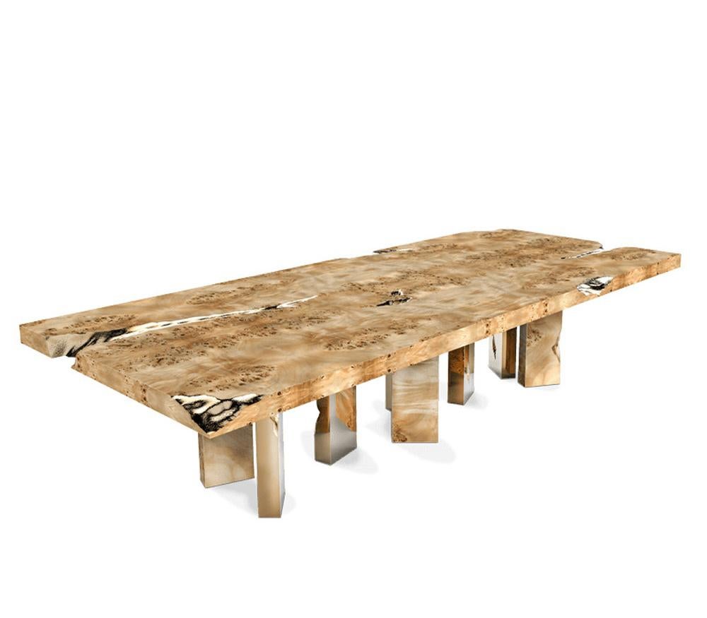 Table « Stonehenge » en bois et métal en vente 4
