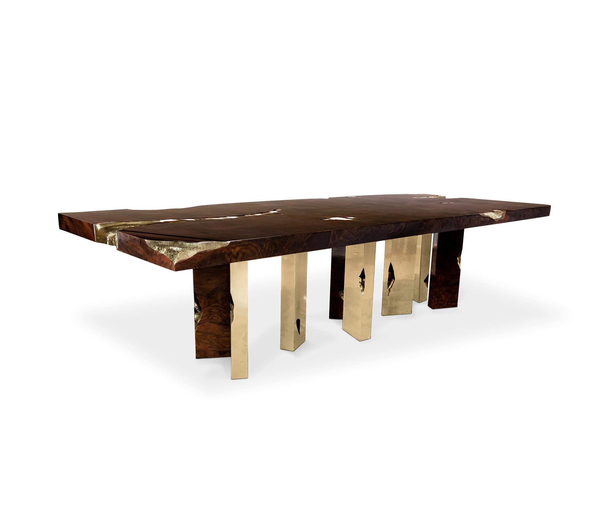Moderne Table « Stonehenge » en bois et métal en vente