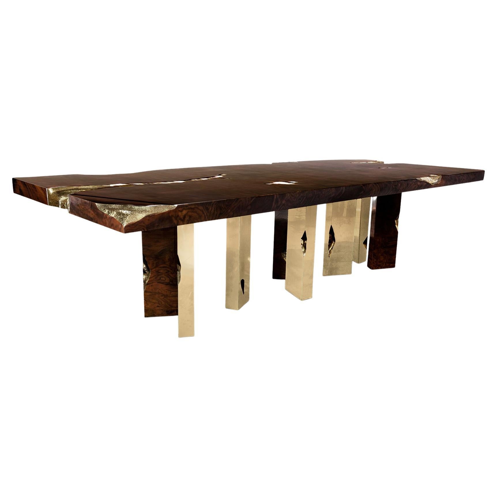 Table « Stonehenge » en bois et métal en vente