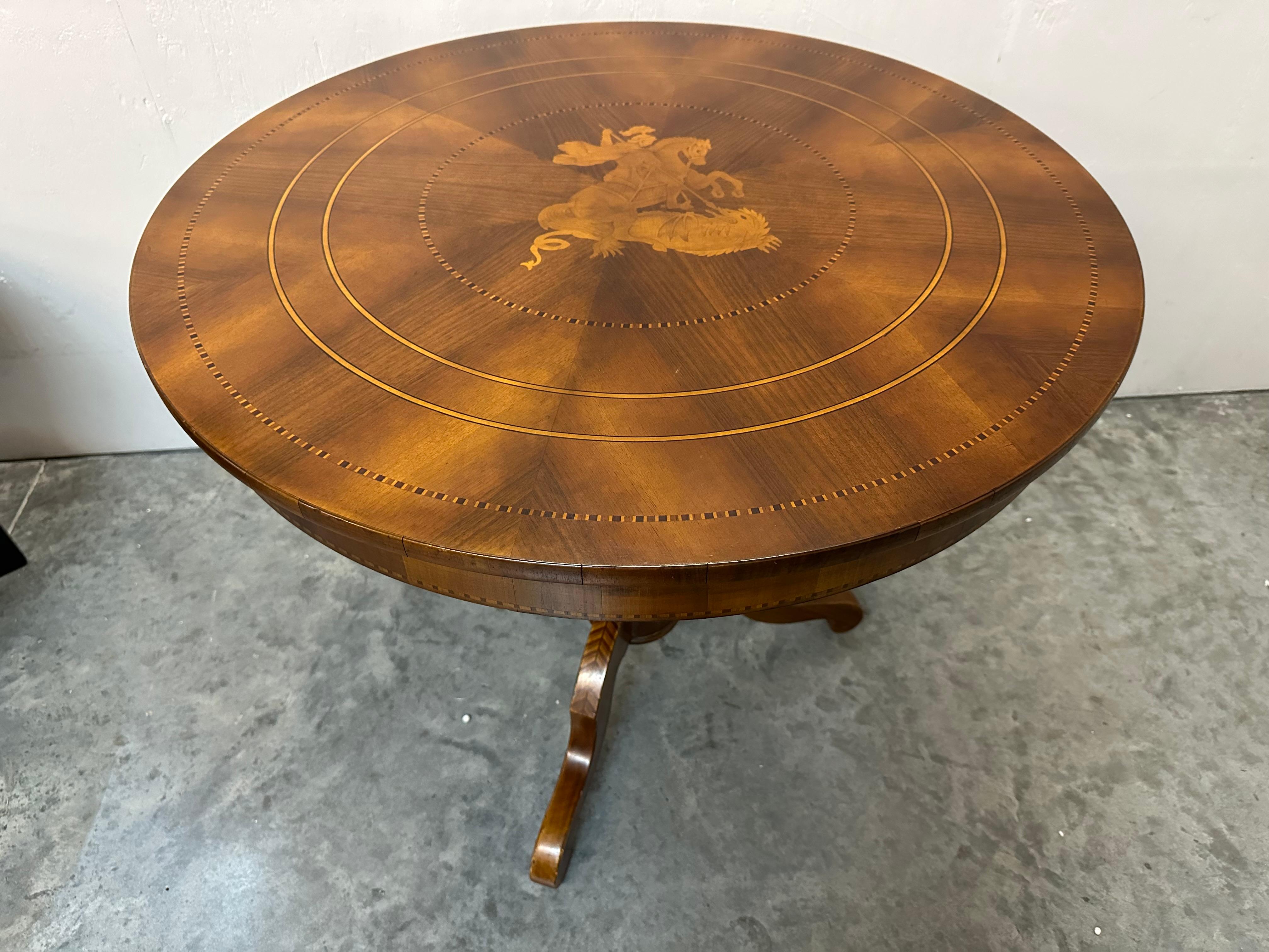Table in Wood with Saint George For Sale 5