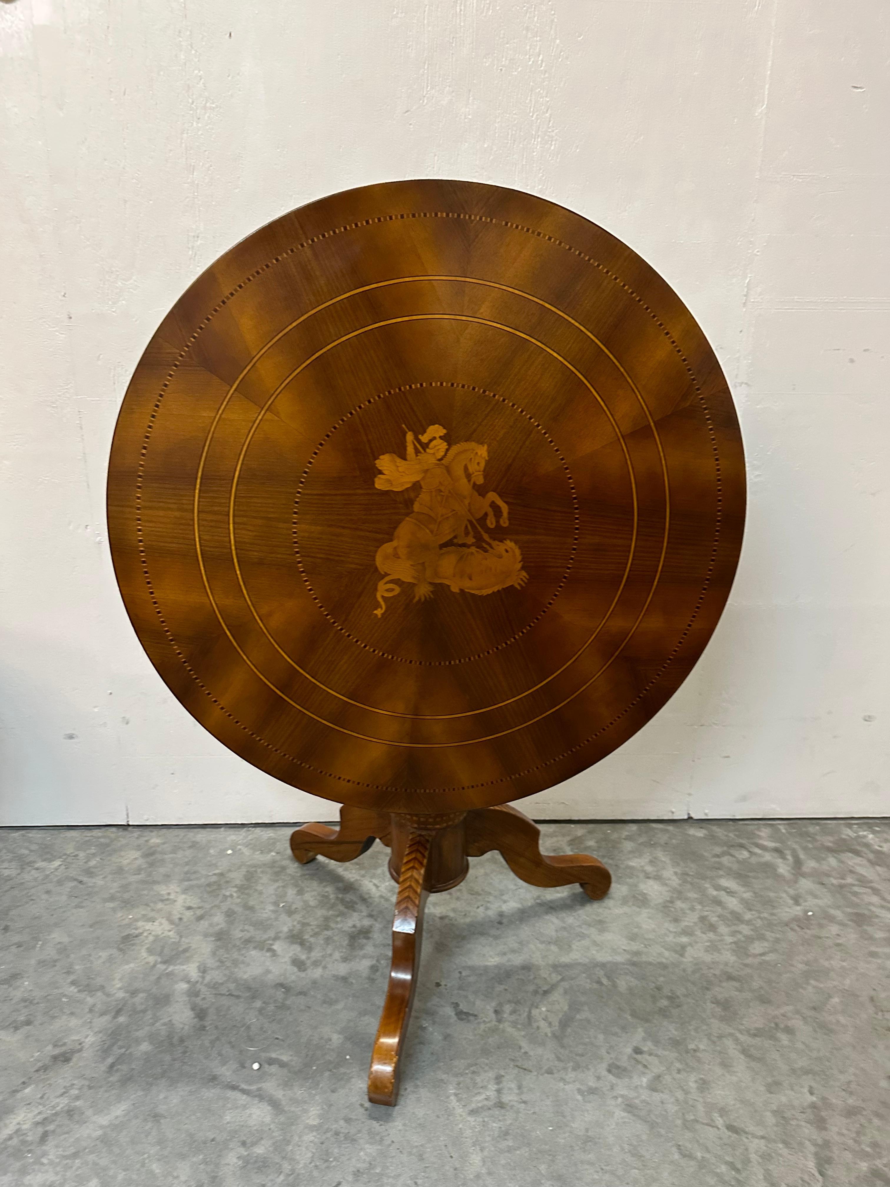 Table in Wood with Saint George For Sale 11