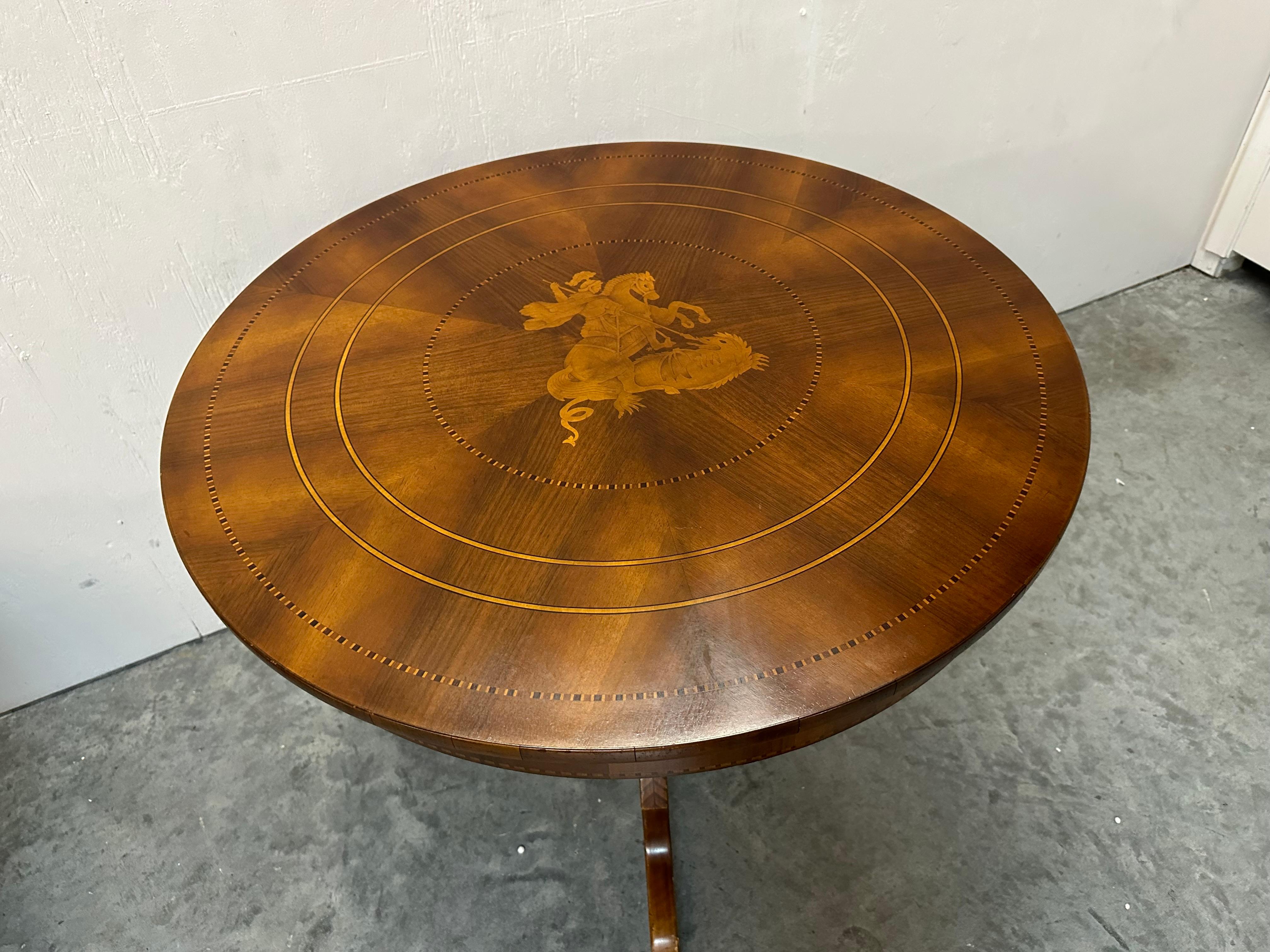 Table in Wood with Saint George For Sale 10