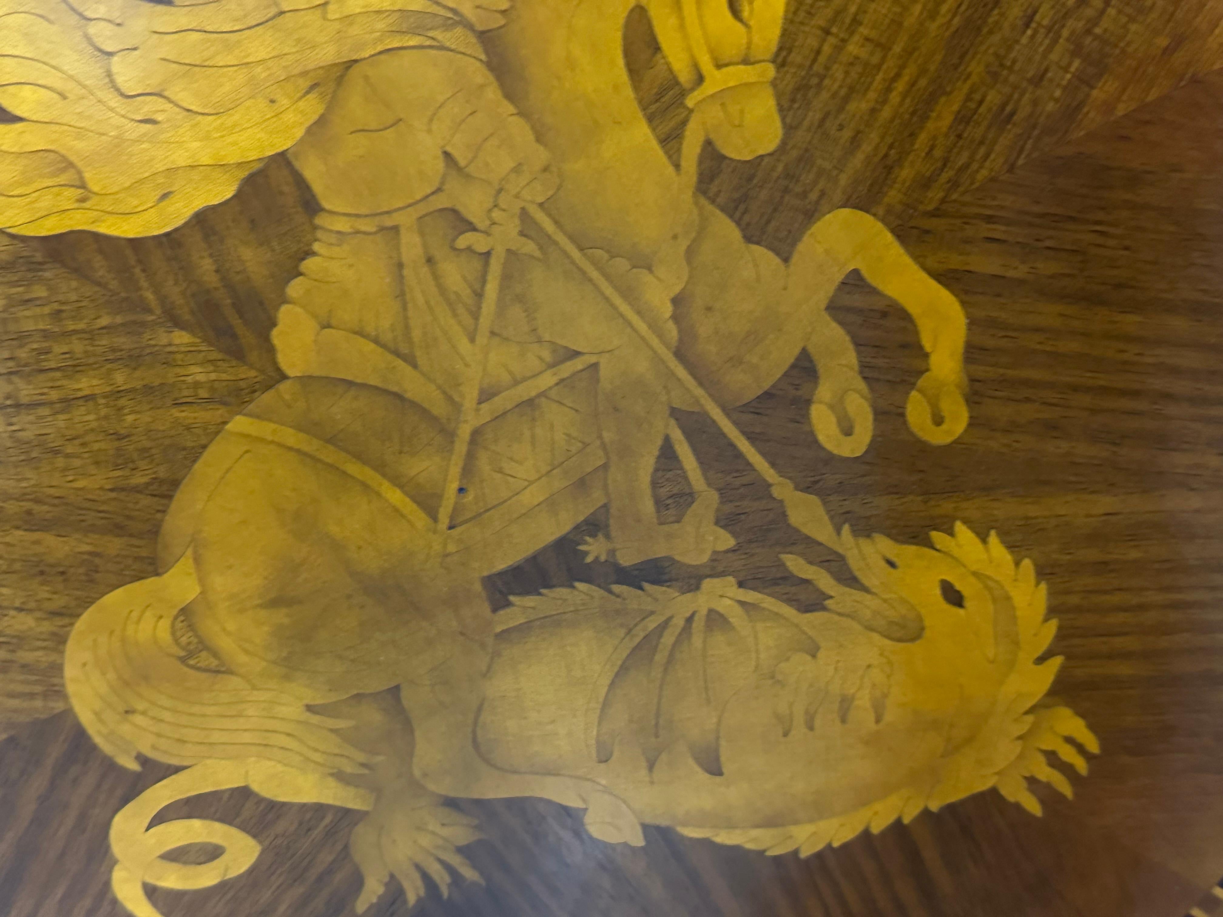 Table in Wood with Saint George For Sale 14