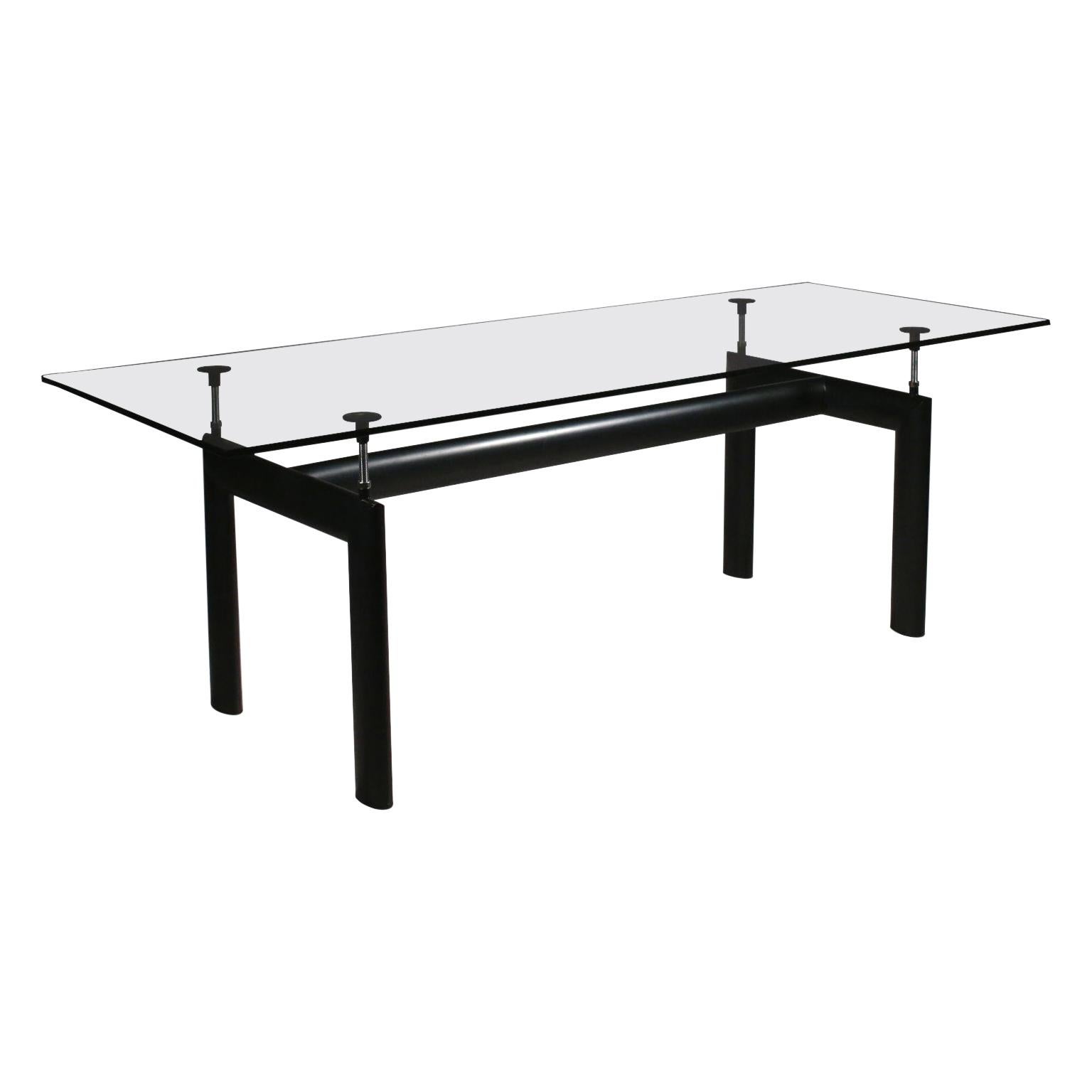 Table, Lacquered Metal and Crystal, Italy 1974 Le Corbusier, Cassina