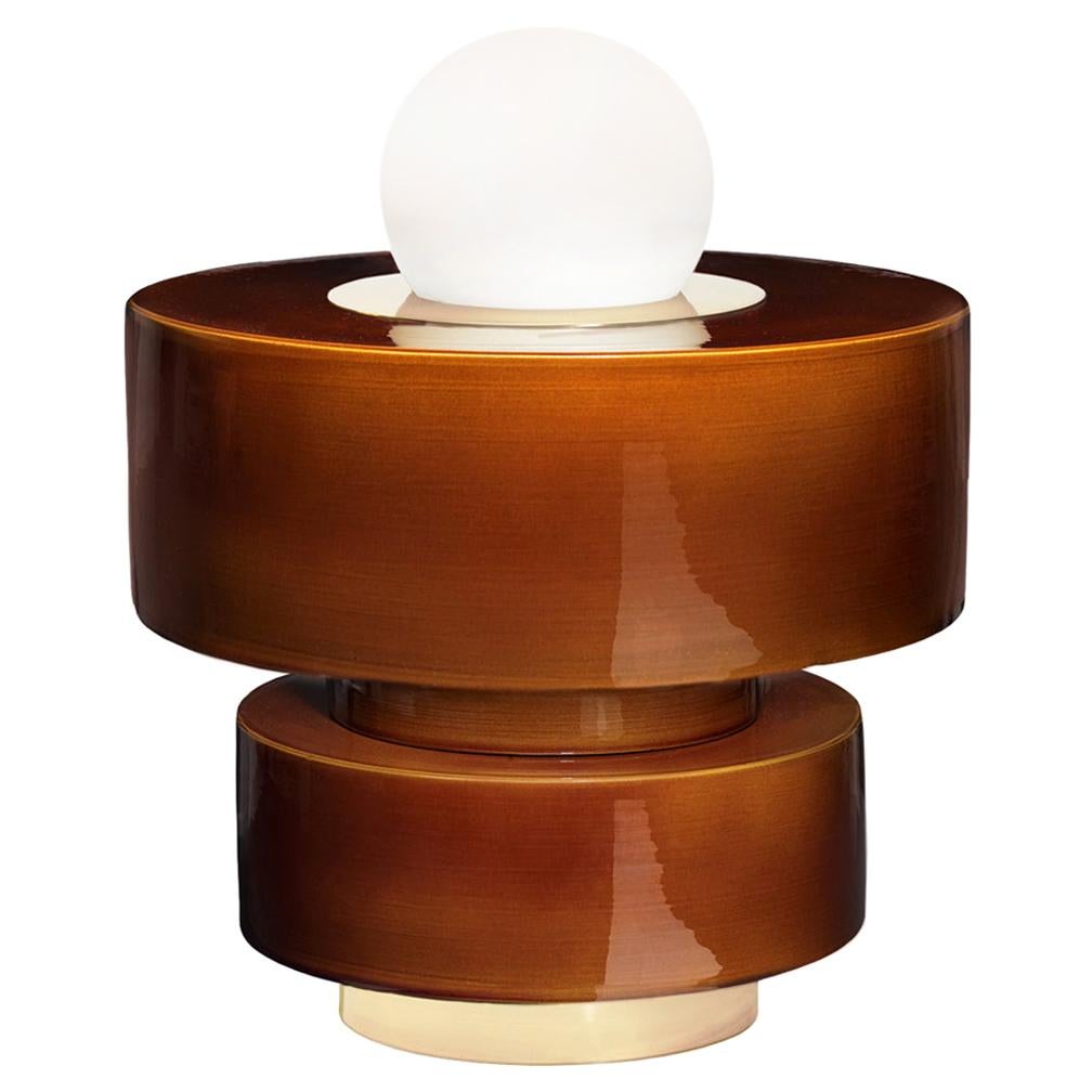 Table Lamp 1.05 in Ceramics, Brass and Blown Glass by Studio HAOS For Sale