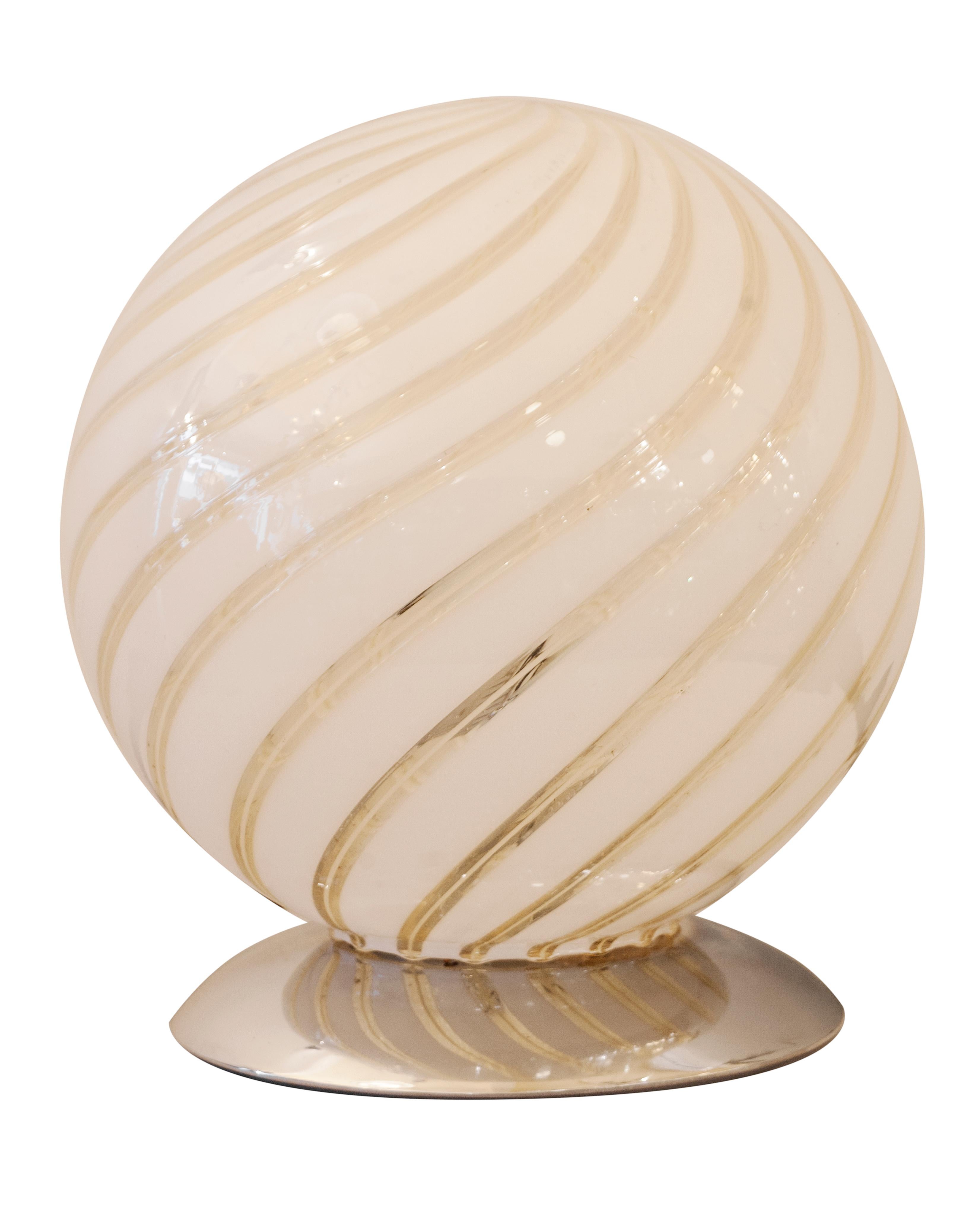 Mid-20th Century Table Lamp, 1950, Material, Murano, Italian, Attributed to Venini For Sale