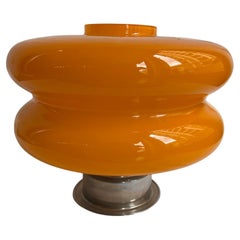 Table Lamp, 1950, Materials: Opaline and Chrome, Italian