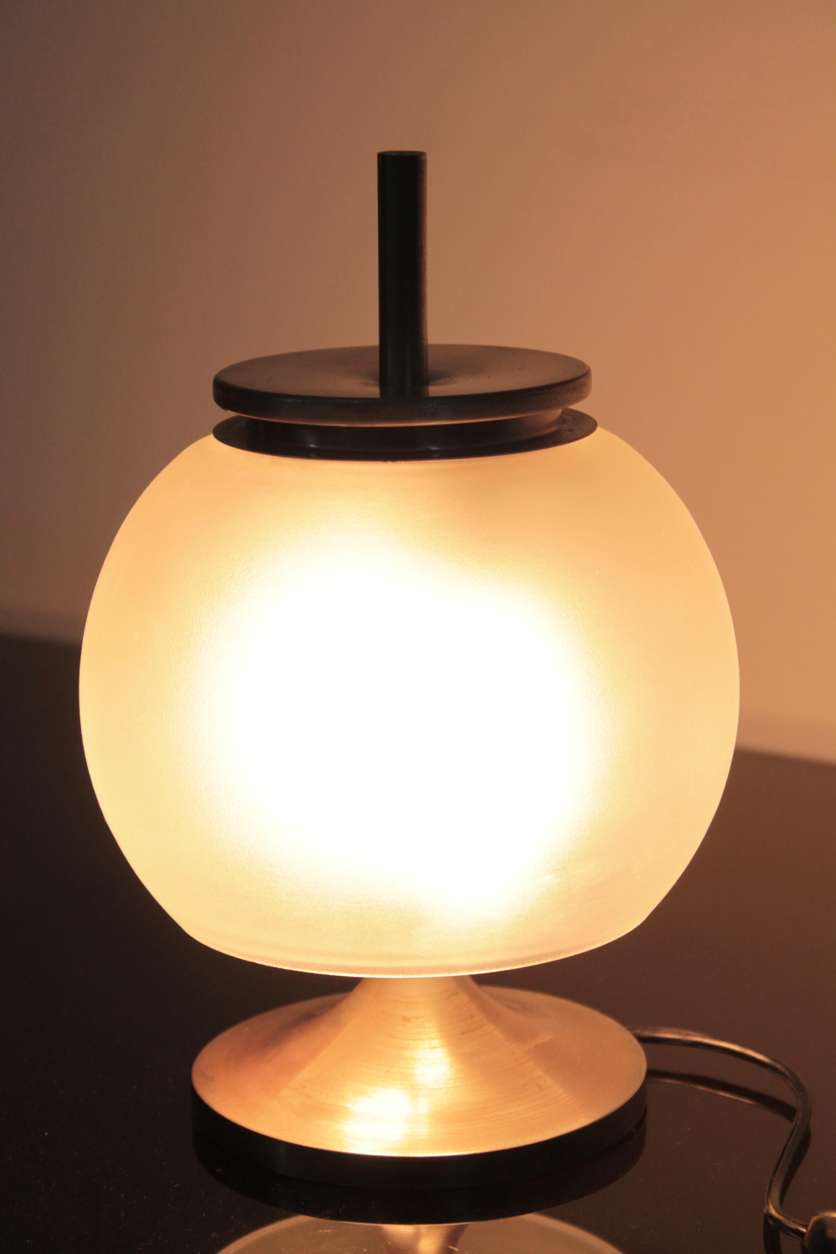 Mid-20th Century Table Lamp 1960s by Artemide Design Sergio Mazza Frosted Glass