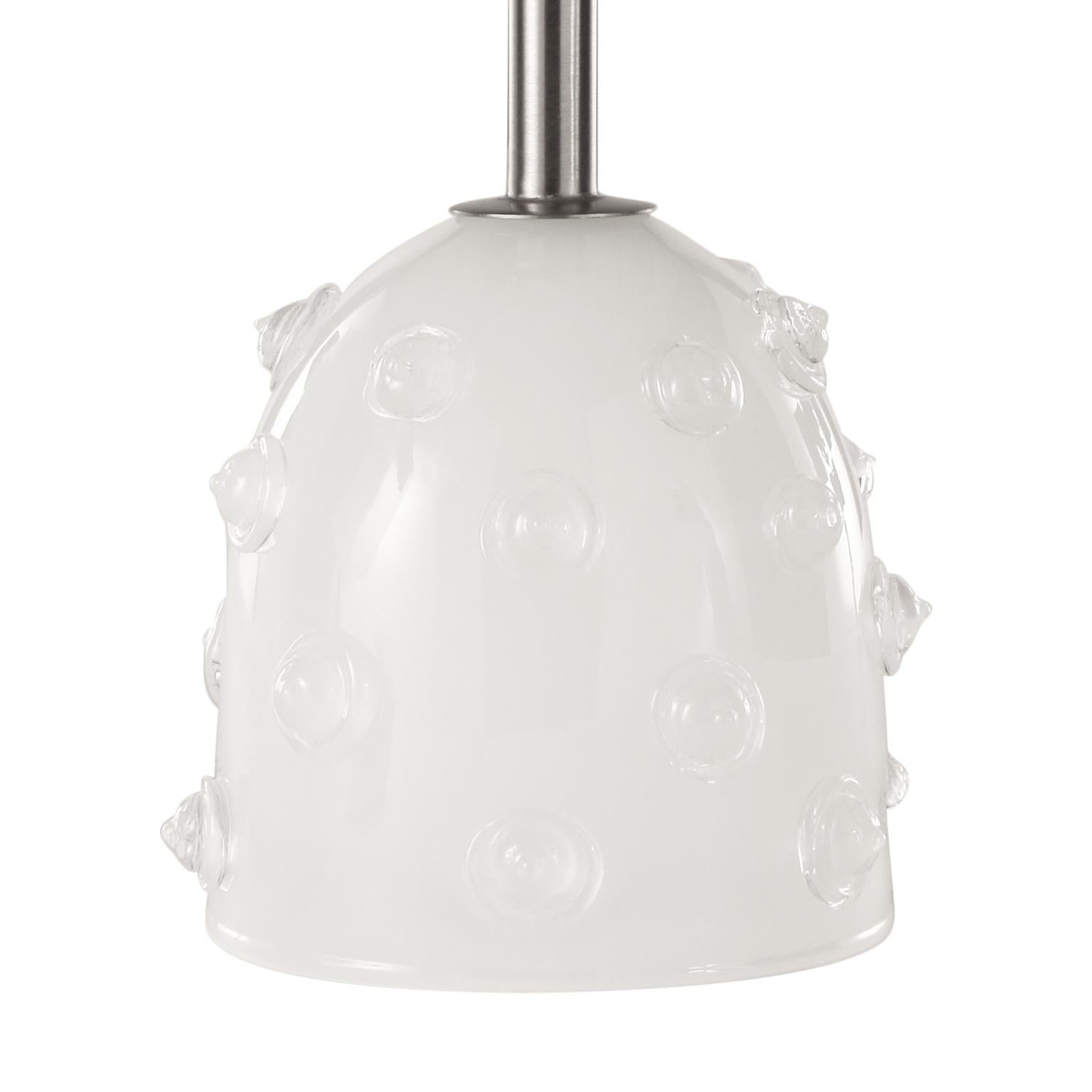 Other Artistic Table Lamp Silk Glass Clear “Borchie” Grey Lampshade by Multiforme For Sale