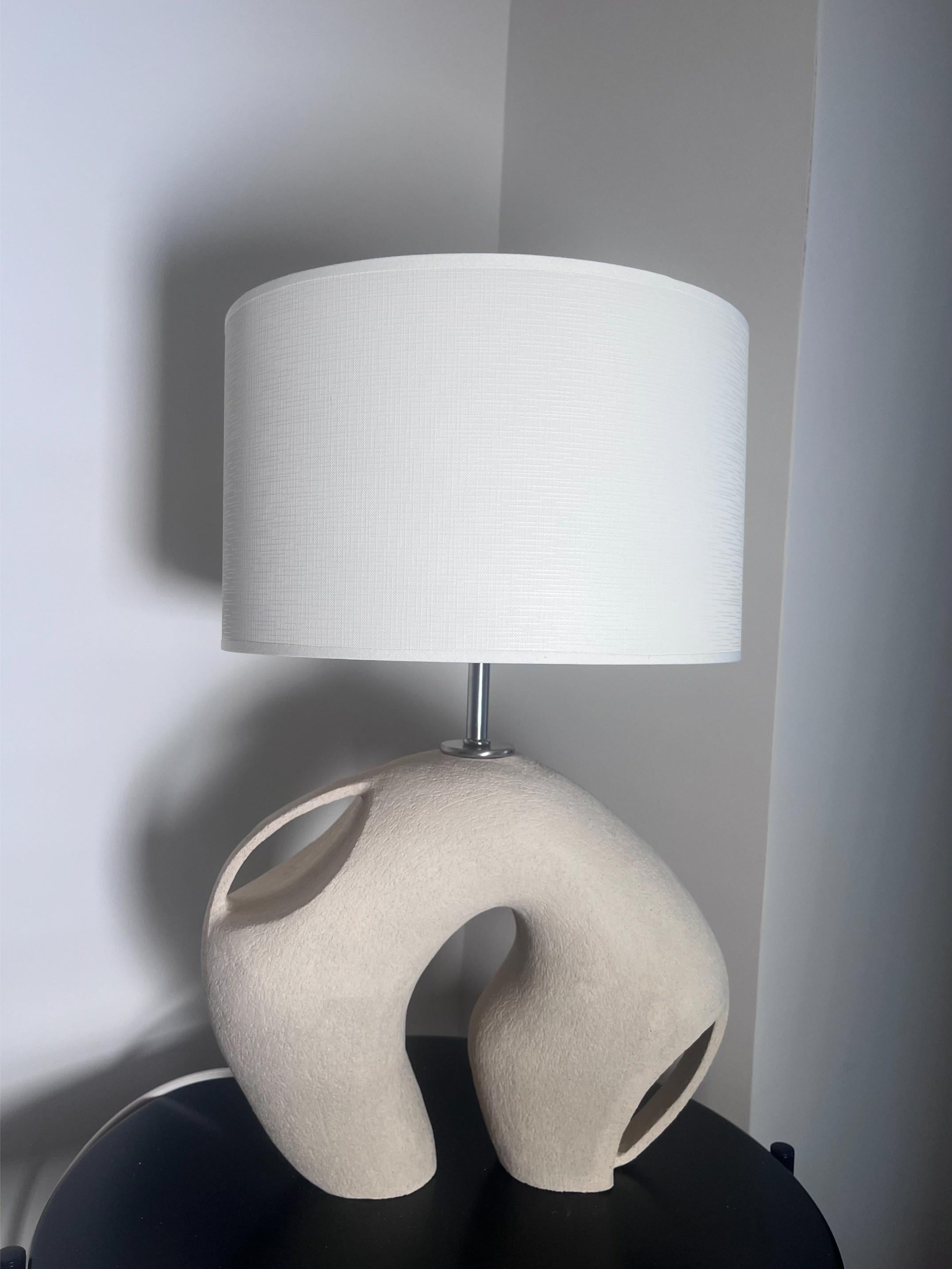 Table Lamp 3 Vase by Rezzo Ceramics
Dimensions: W 35 x D 11 x H 53 cm (Dimensions may vary)
Materials: Stoneware
Finish: Unglazed

Esra Misirli Kubilay is a Turkish ceramic artist. She took the design in to the focus of her life and worked as a
