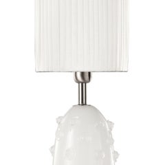 Artistic Table Lamp Silk Glass Clear “Borchie” Grey Lampshade by Multiforme