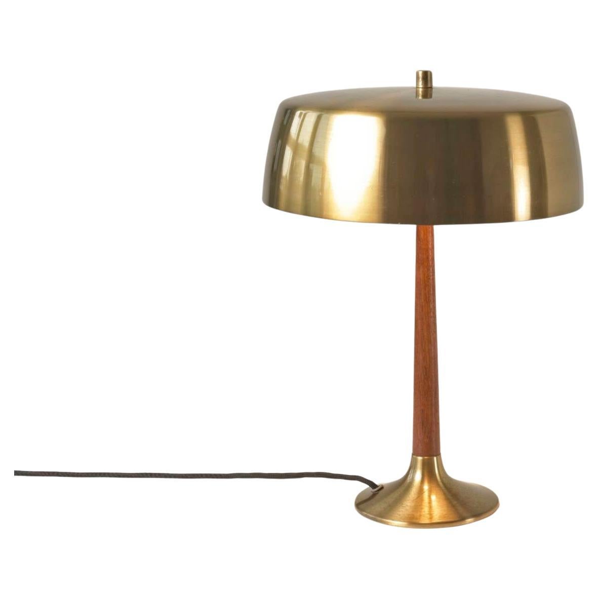 Table Lamp 41101 by Svend Aage Holm-Sørensen in Brass and Teak, Denmark - 1965 For Sale