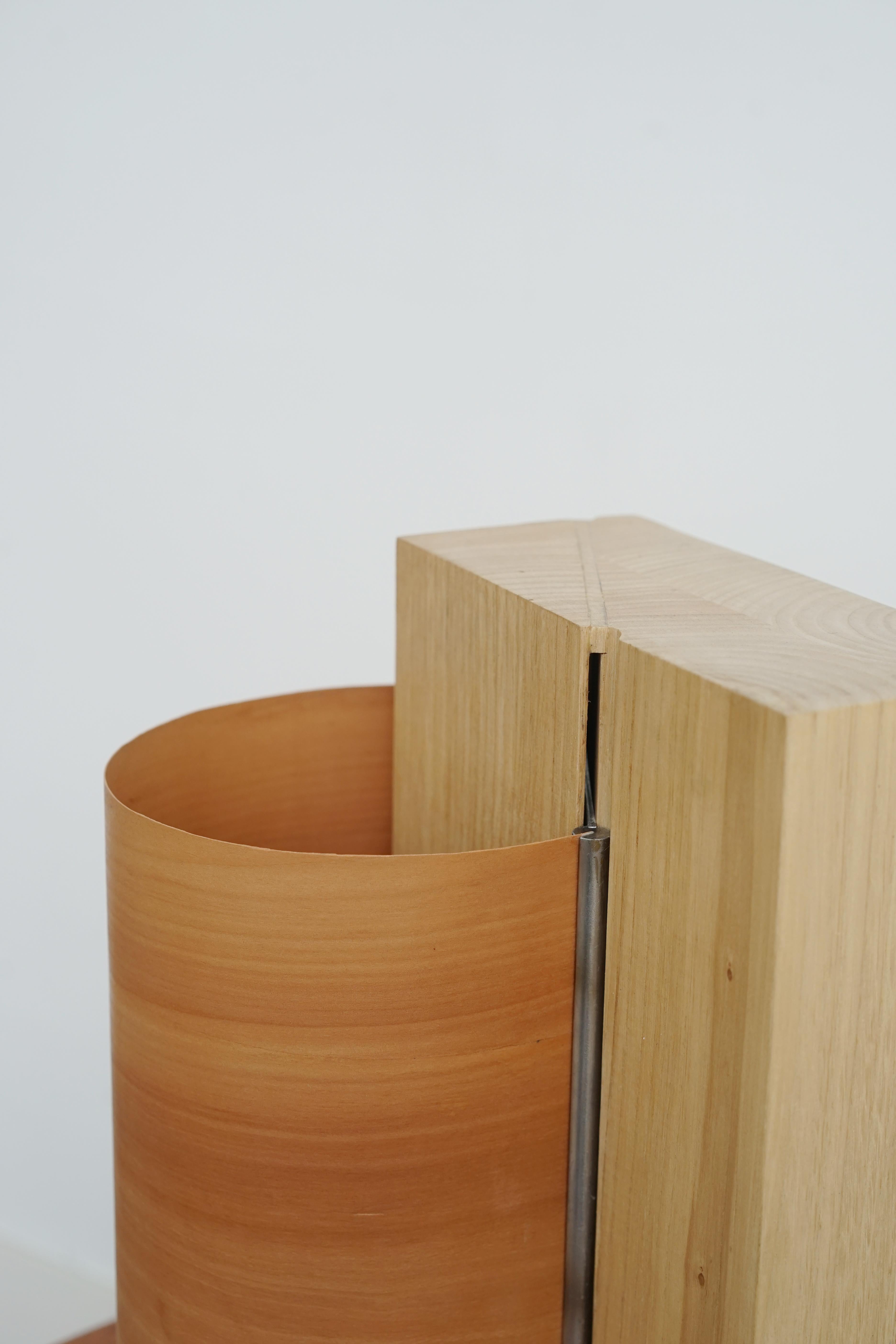 Table Lamp 6/10, Oak and Pear Wood, Handmade in France, OROS Edition For Sale 1
