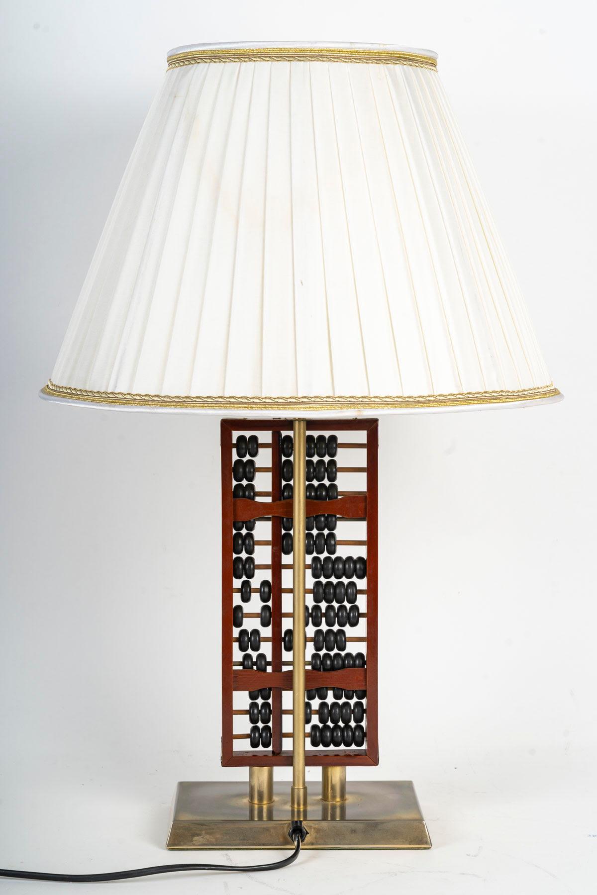 Lámpara de sobremesa, Ábaco de madera lacada y metal, 1960. Lacado en venta