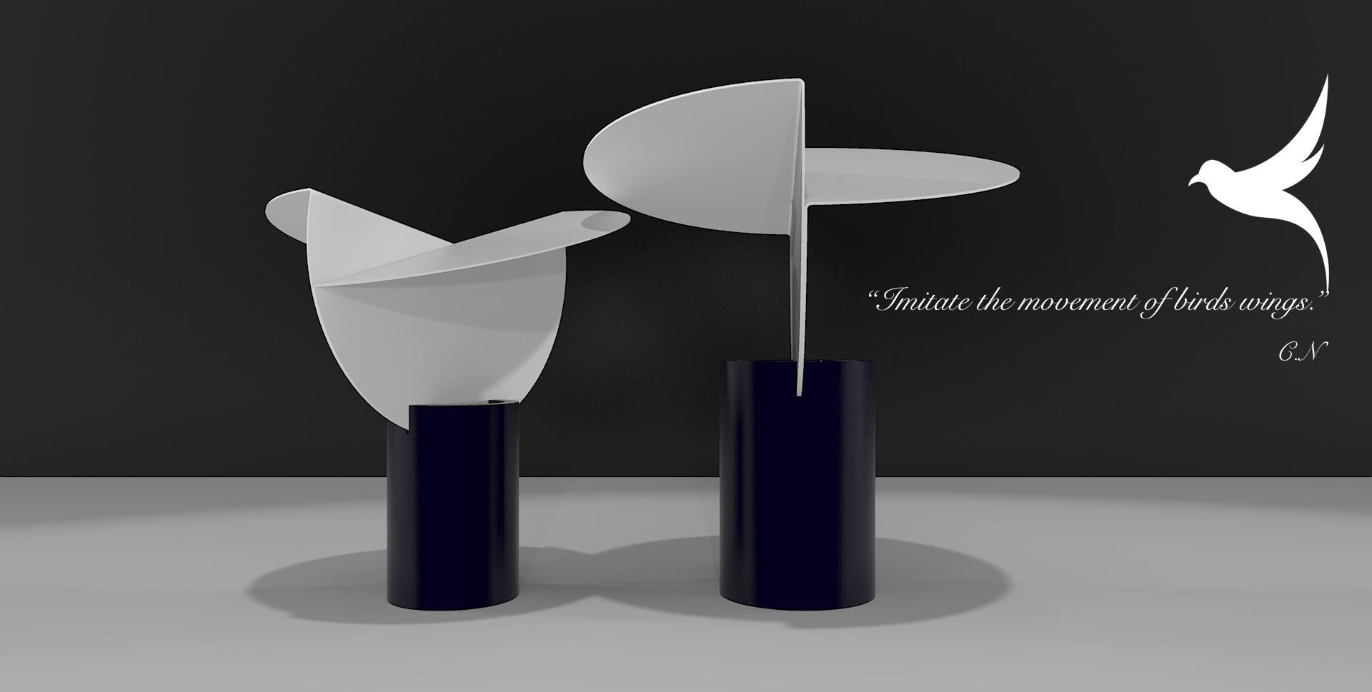 Dipinto Scultura leggera Ala Medium Black/White, progettata nel 1969. in vendita