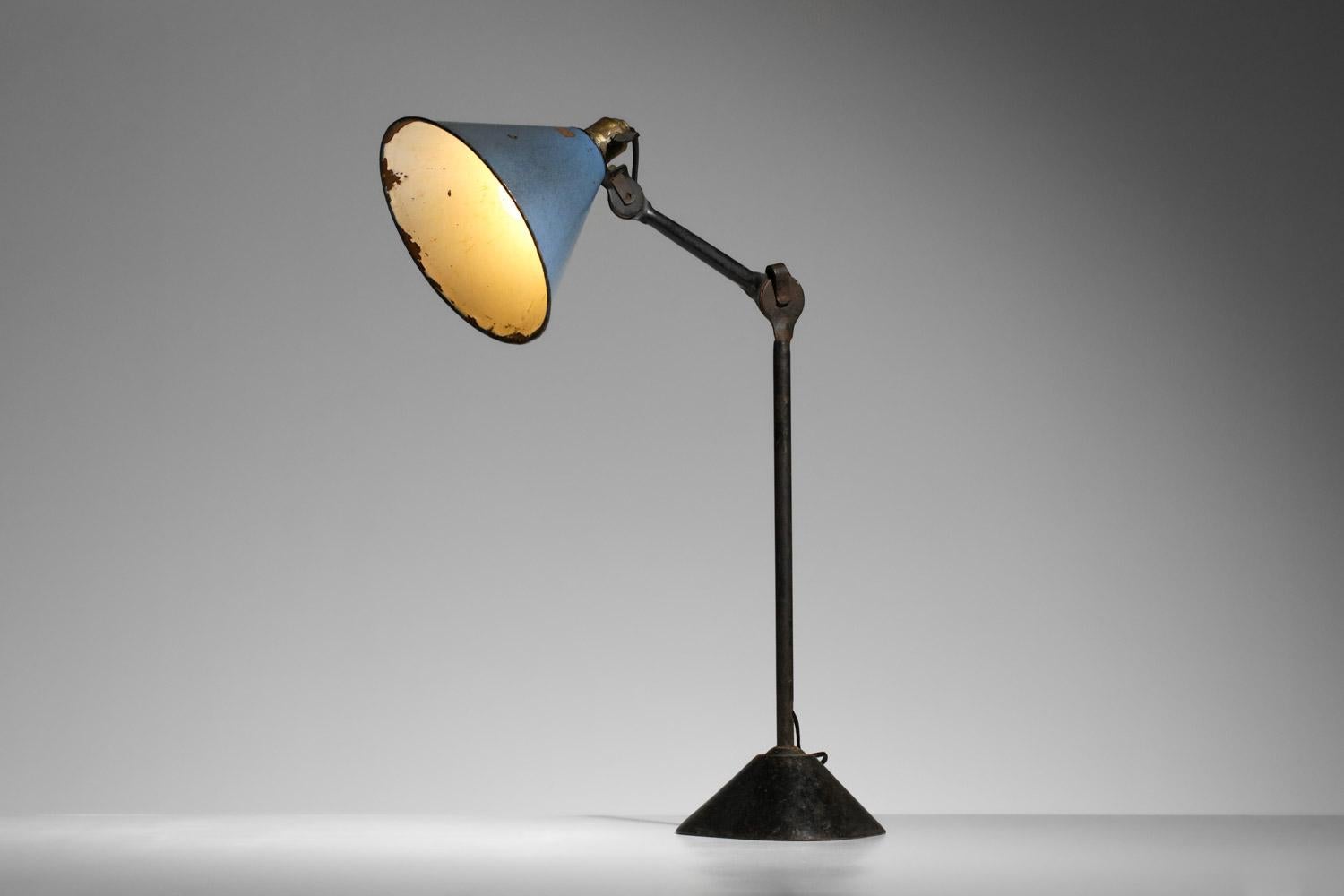 Metal table lamp Albert Albin Gras of workshop on base Le Corbusier years 50  For Sale