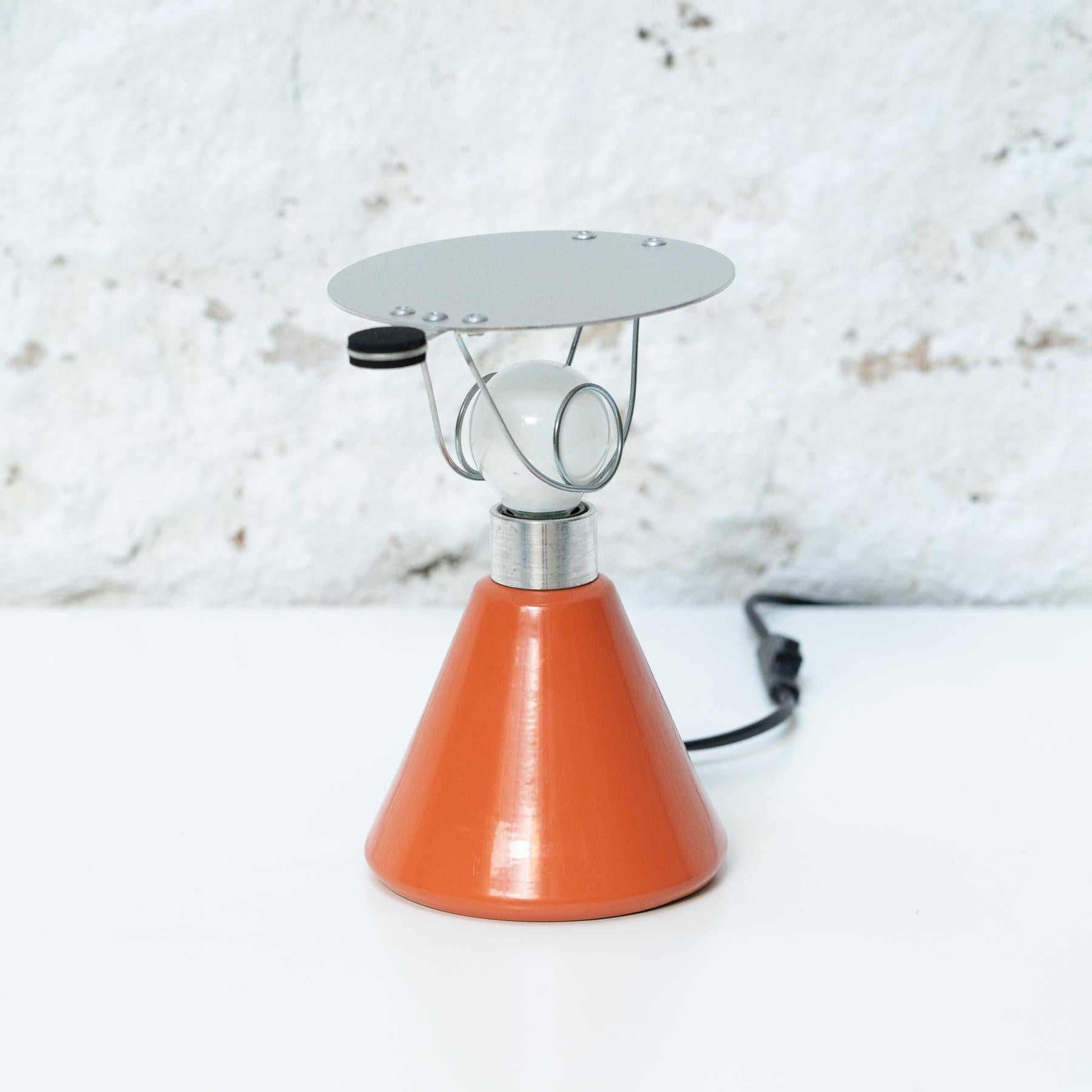 Mid-Century Modern Table Lamp Aluminor In Lacquered Metal, circa 1980 For Sale