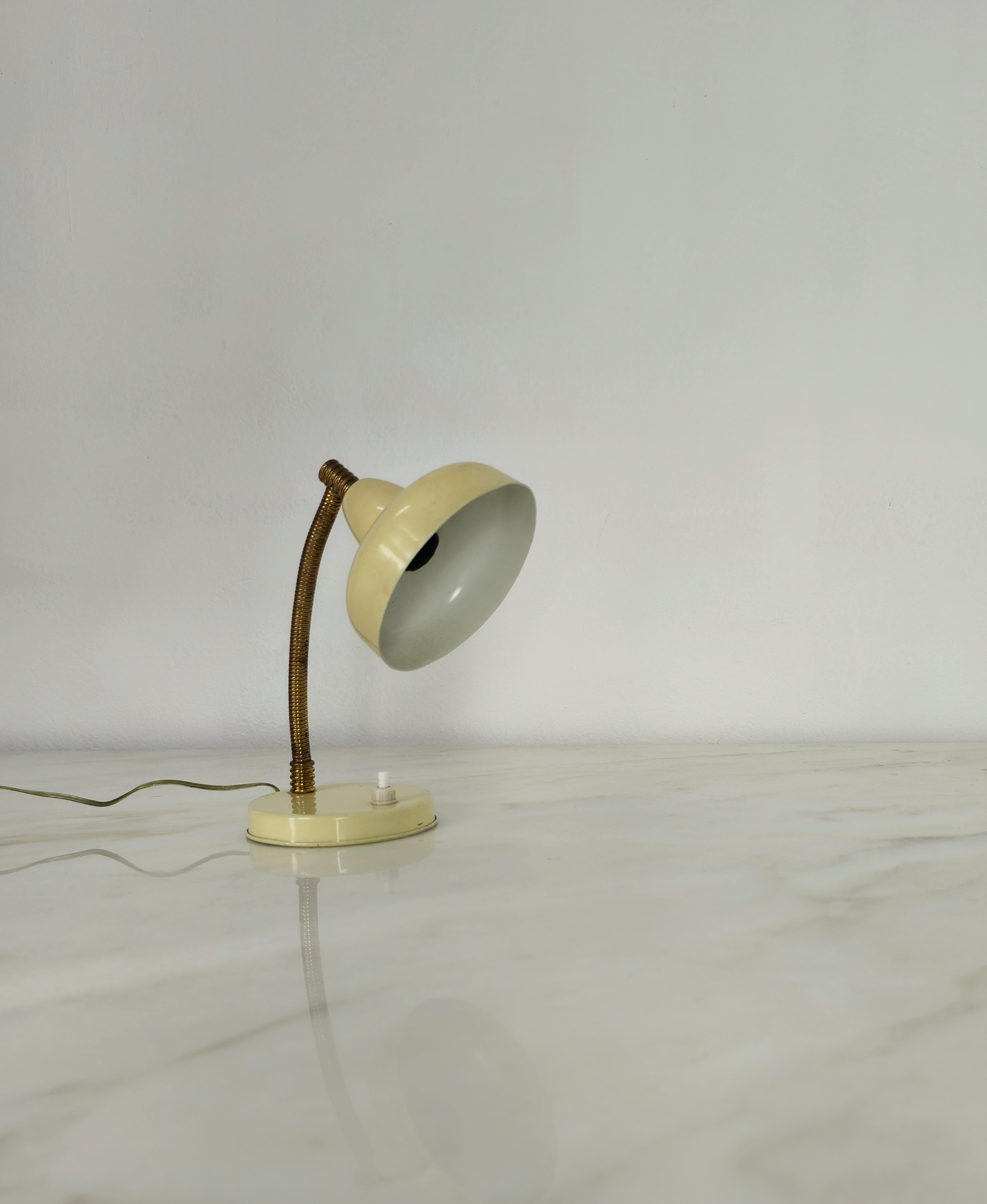 Table Lamp Aluminum Brass Metal Adjustable Midcentury Italian Design 1950s 2