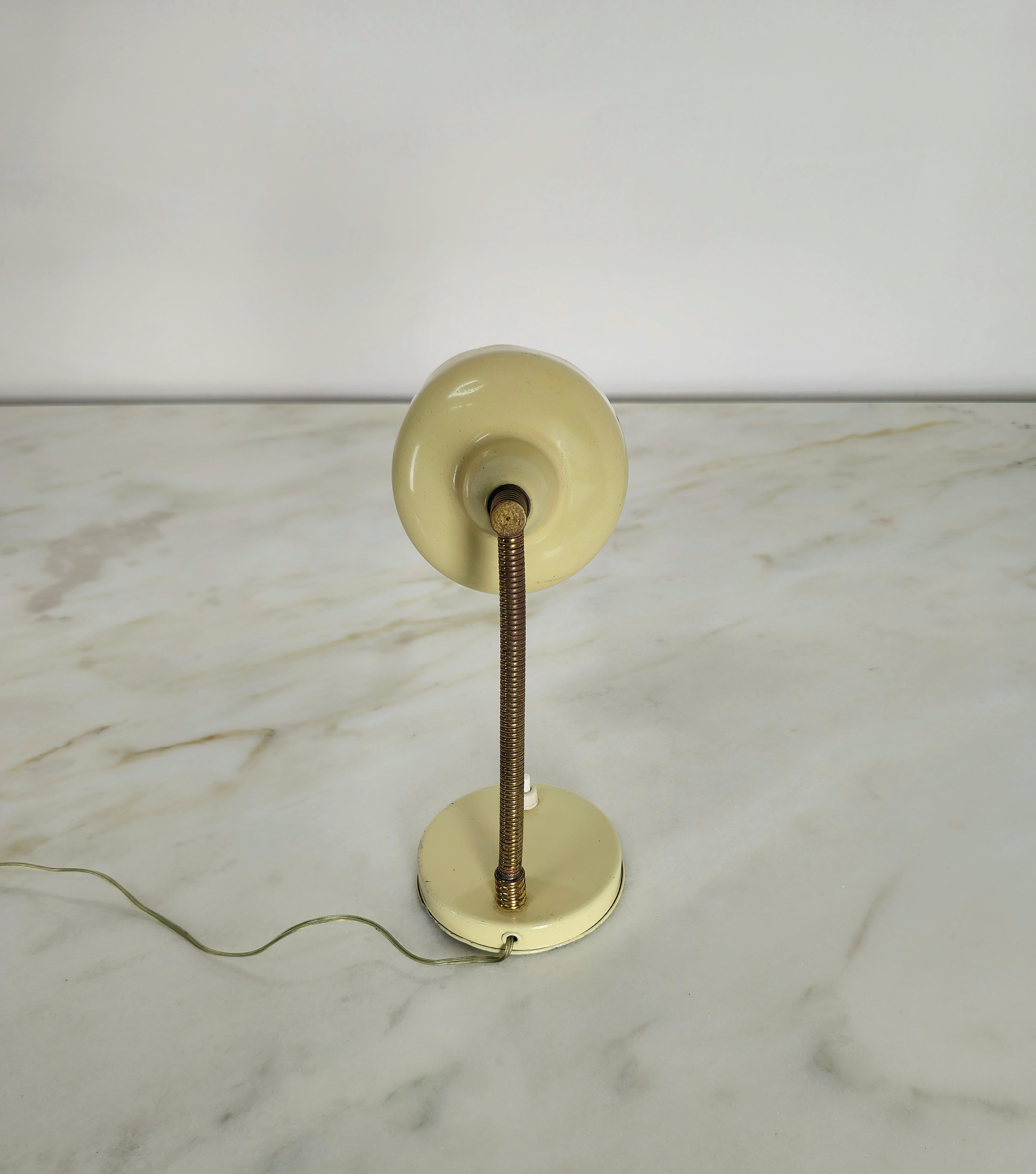 Table Lamp Aluminum Brass Metal Adjustable Midcentury Italian Design 1950s 4