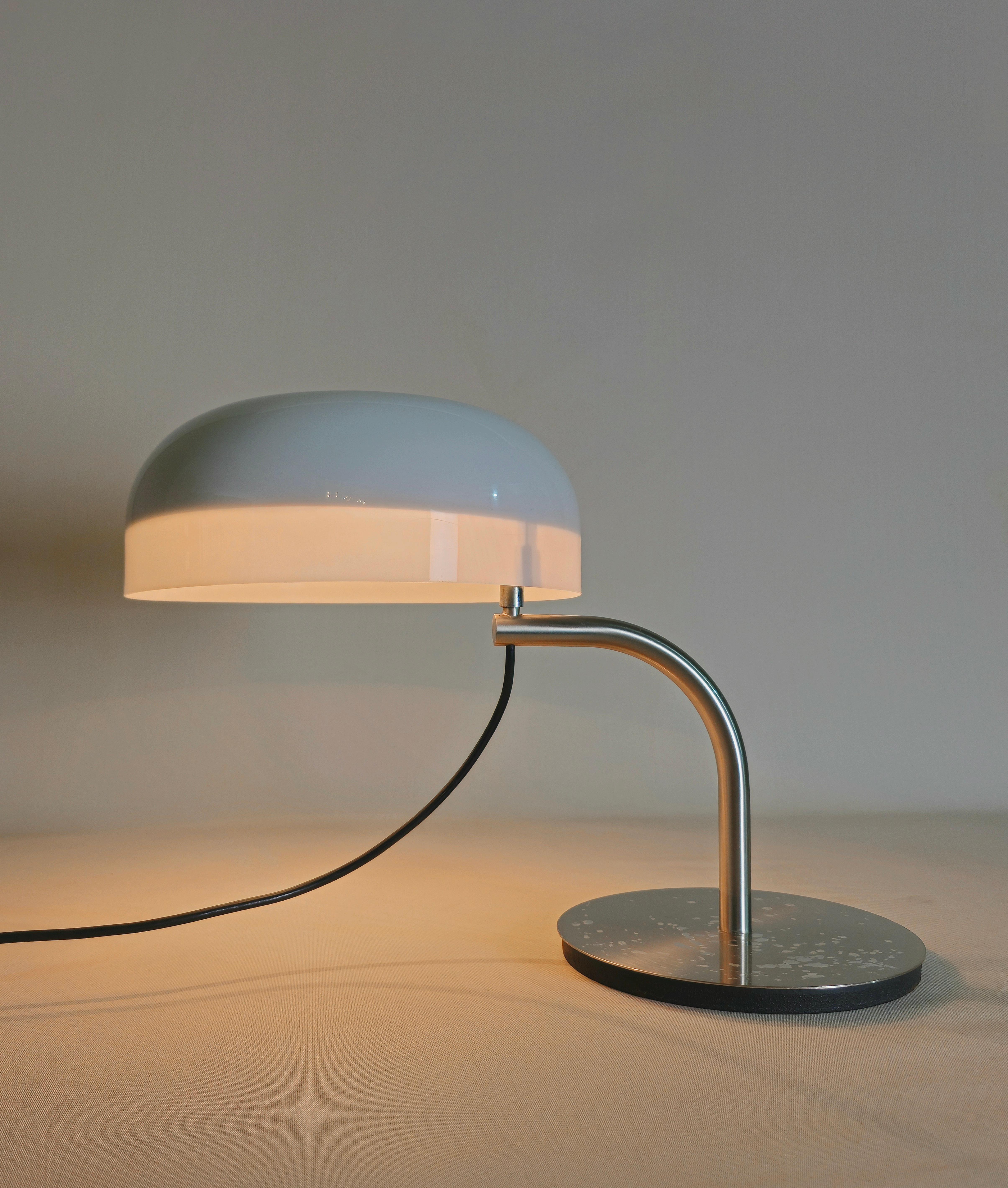 Table Lamp Aluminum Plexiglass Giotto Stoppino for Valenti Midcentury Italy 70s For Sale 2