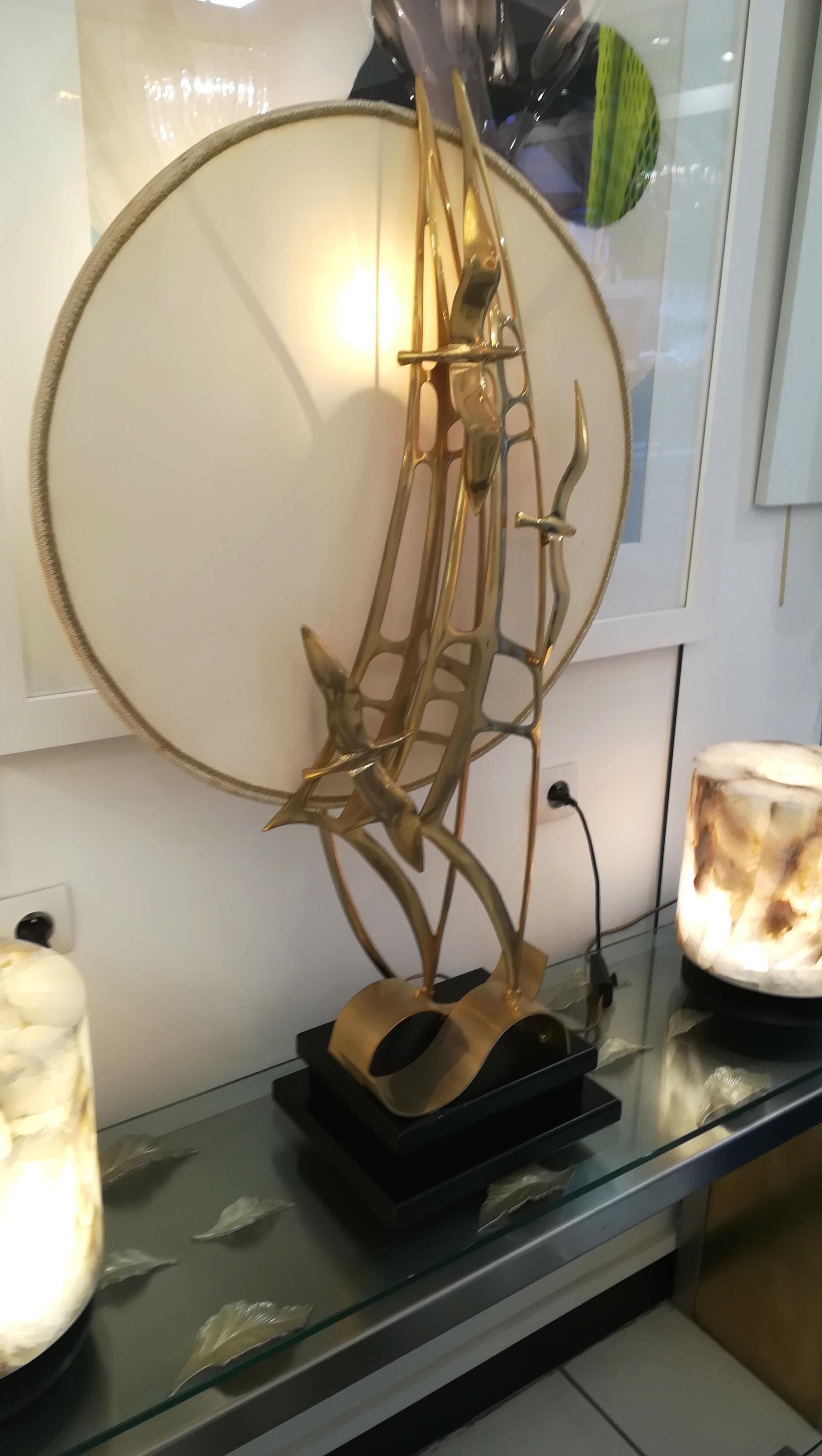 Mid-Century Modern Table Lamp and Sculpture by Emilio Lancia, Signed