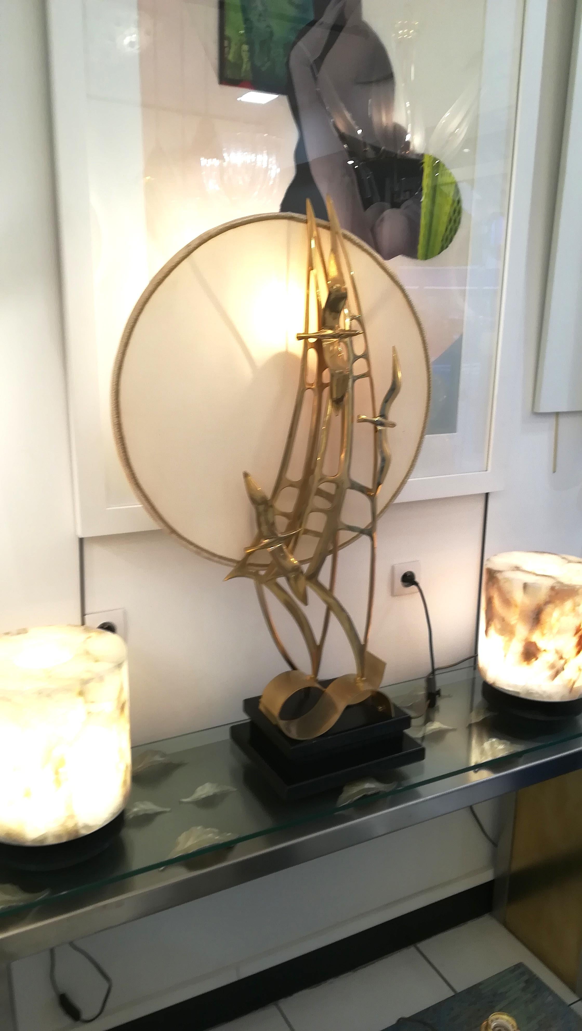 Table Lamp and Sculpture by Emilio Lancia, Signed 1