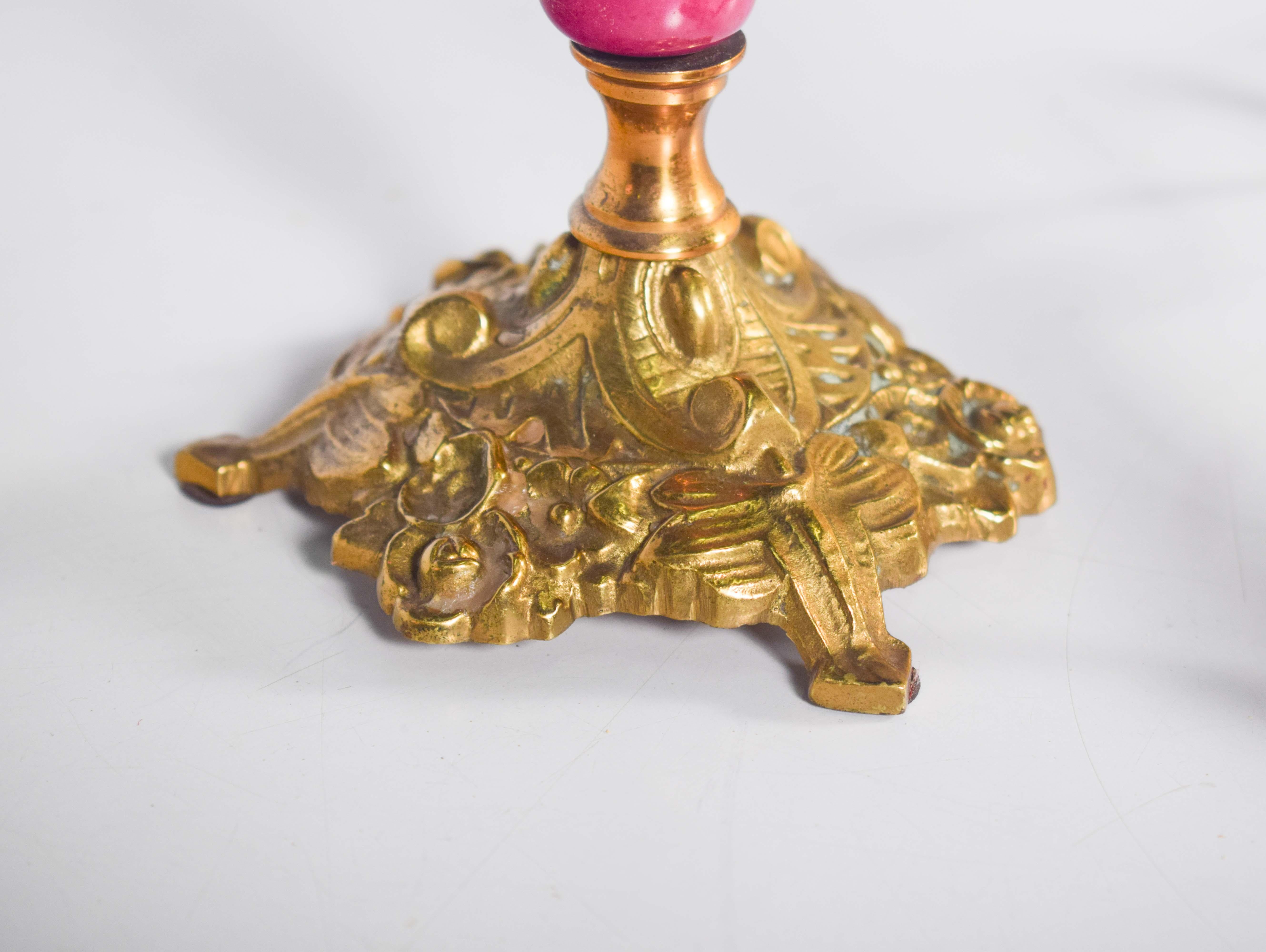 Table Lamp and Two Chandeliers in Pottery and Metal For Sale 1