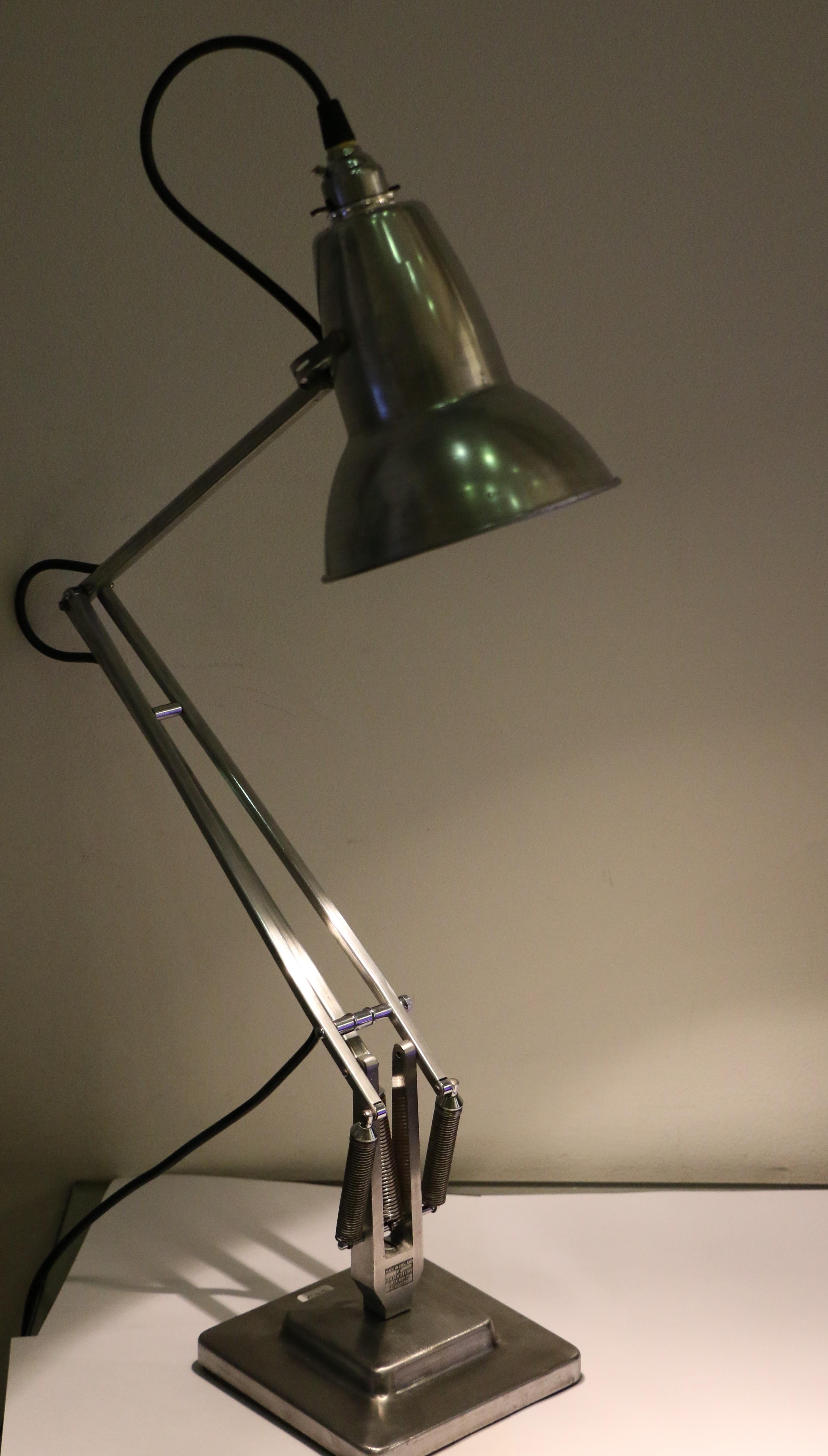 Aluminum Table Lamp Anglepoise by G. Cawardine and Produced by Herbert Terry, UK, 1950s