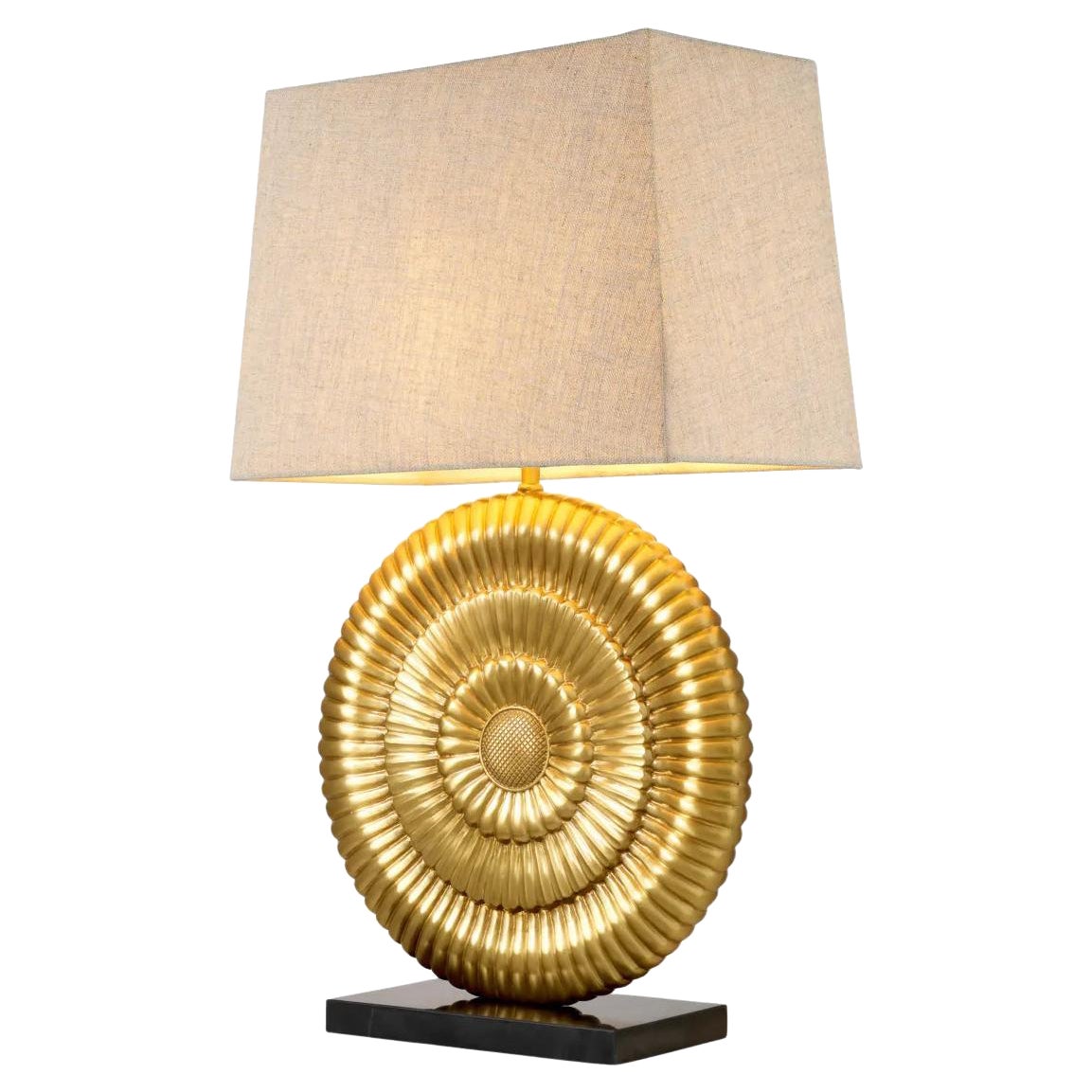 Tischleuchte - Antikgold-Finish mit schwarzem Granitsockel