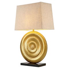 Tischleuchte - Antikgold-Finish mit schwarzem Granitsockel