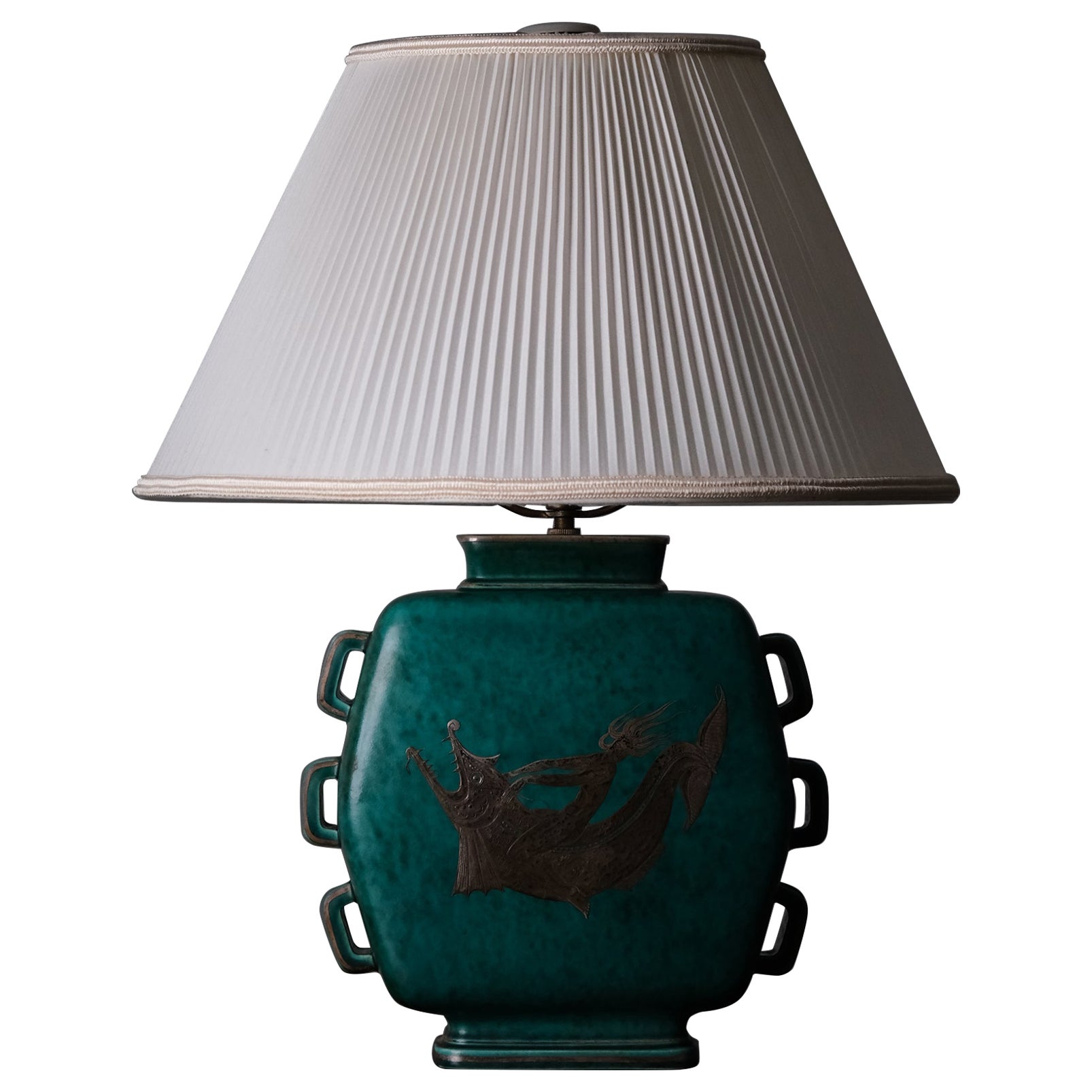 Table Lamp "Argenta" by Wilhelm Kåge, Gustavsberg, Sweden, 1940s