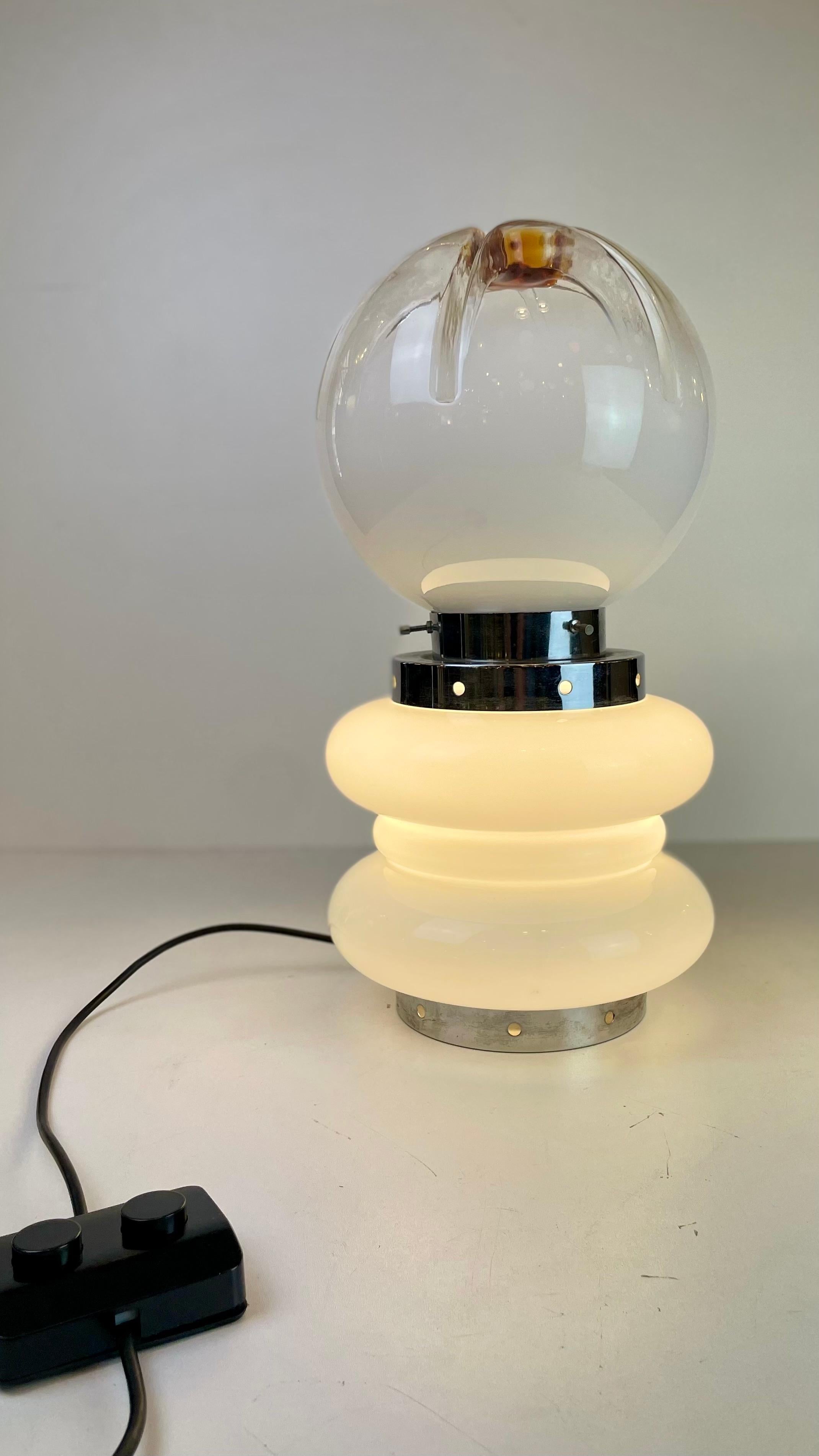 Glass Table Lamp att. to C. Nason for Mazzega, 1970s For Sale
