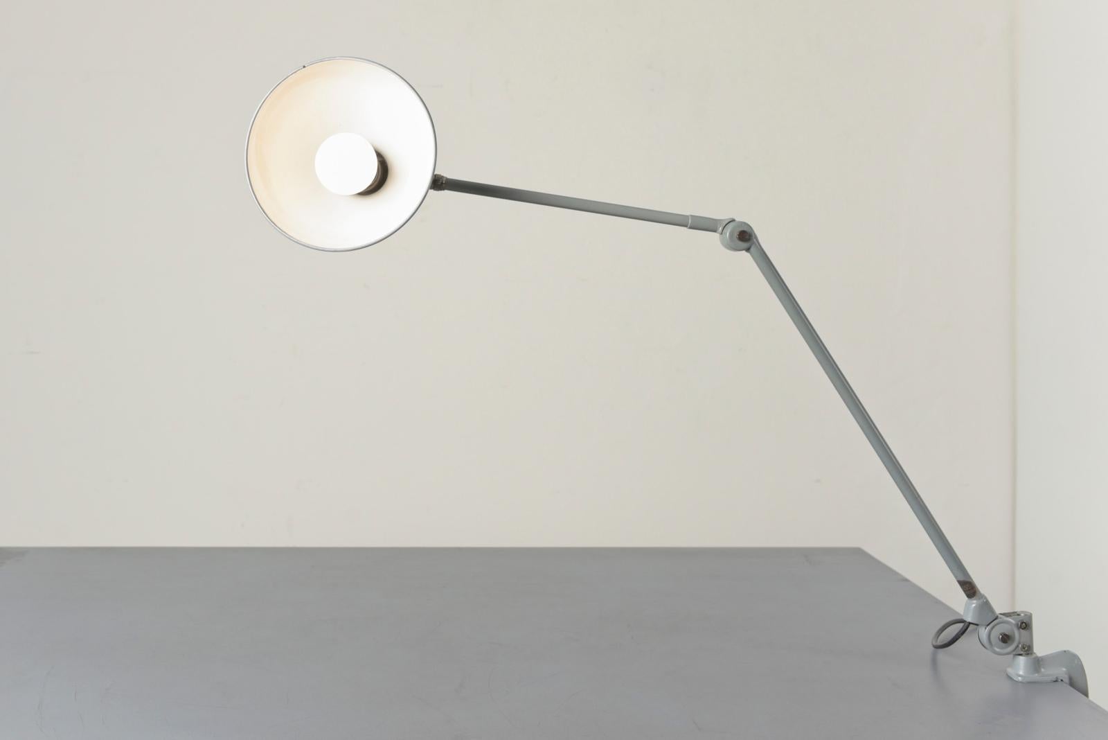 Swiss Table Lamp attr. to Bag Turgi in light grey, Switzerland - 1935 For Sale