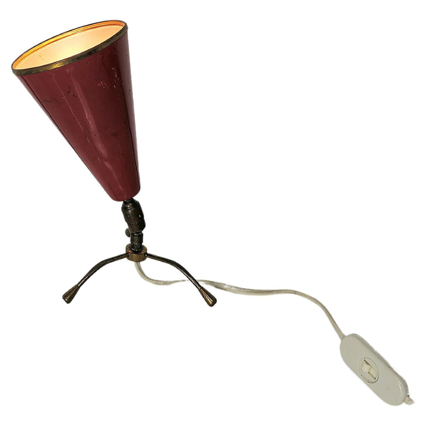 Lámpara de Sobremesa Atribuible a Arredoluce Latón Aluminio Mediados de Siglo, Italia, 1950