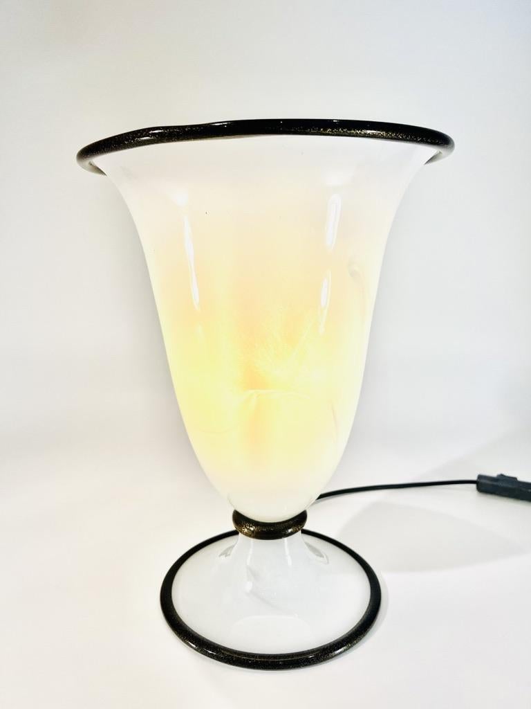 Incroyable lampe de table en verre de Murano attribuée à Ercol Barovier 