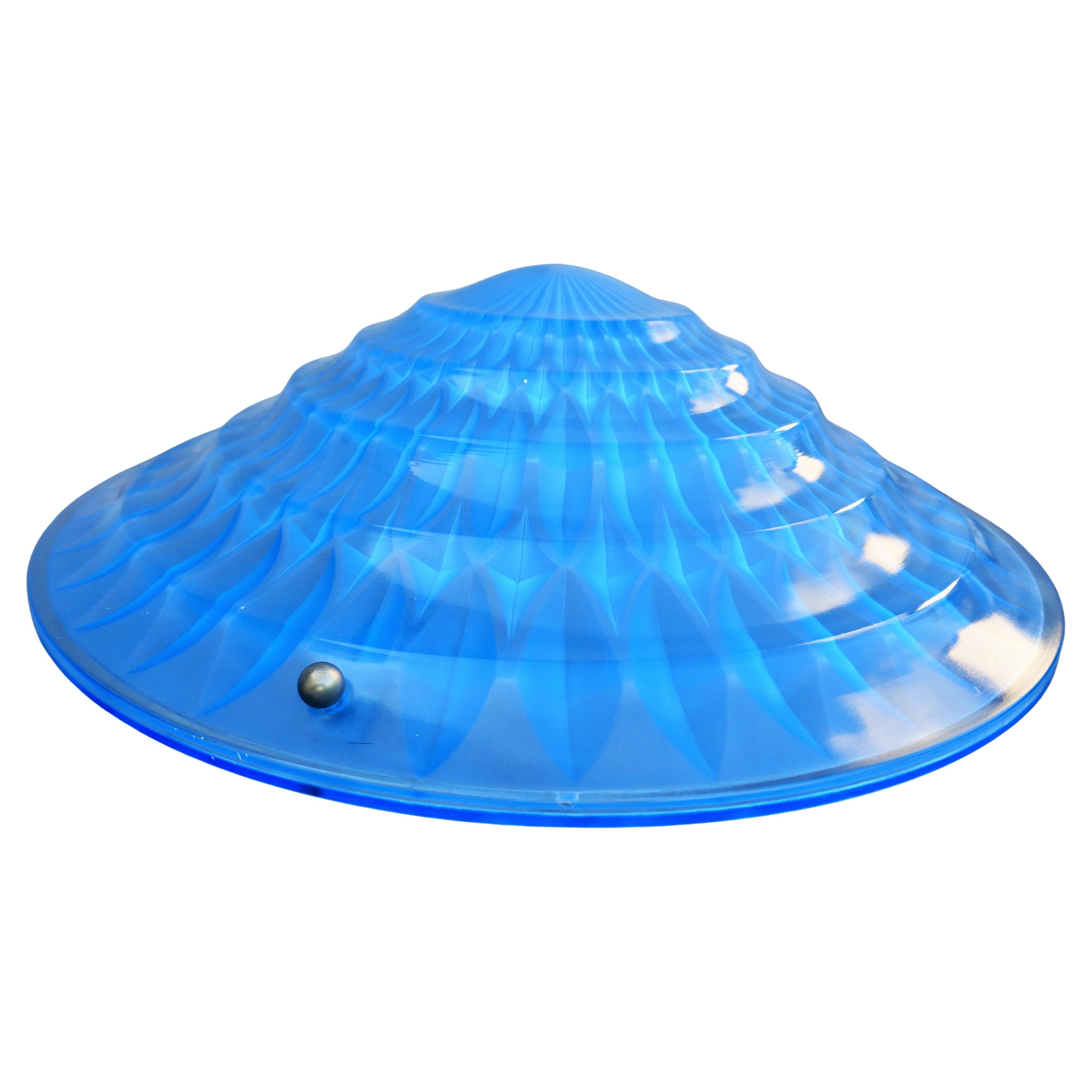 Tischlampe, Rene Lalique zugeschrieben (Buntglas) im Angebot