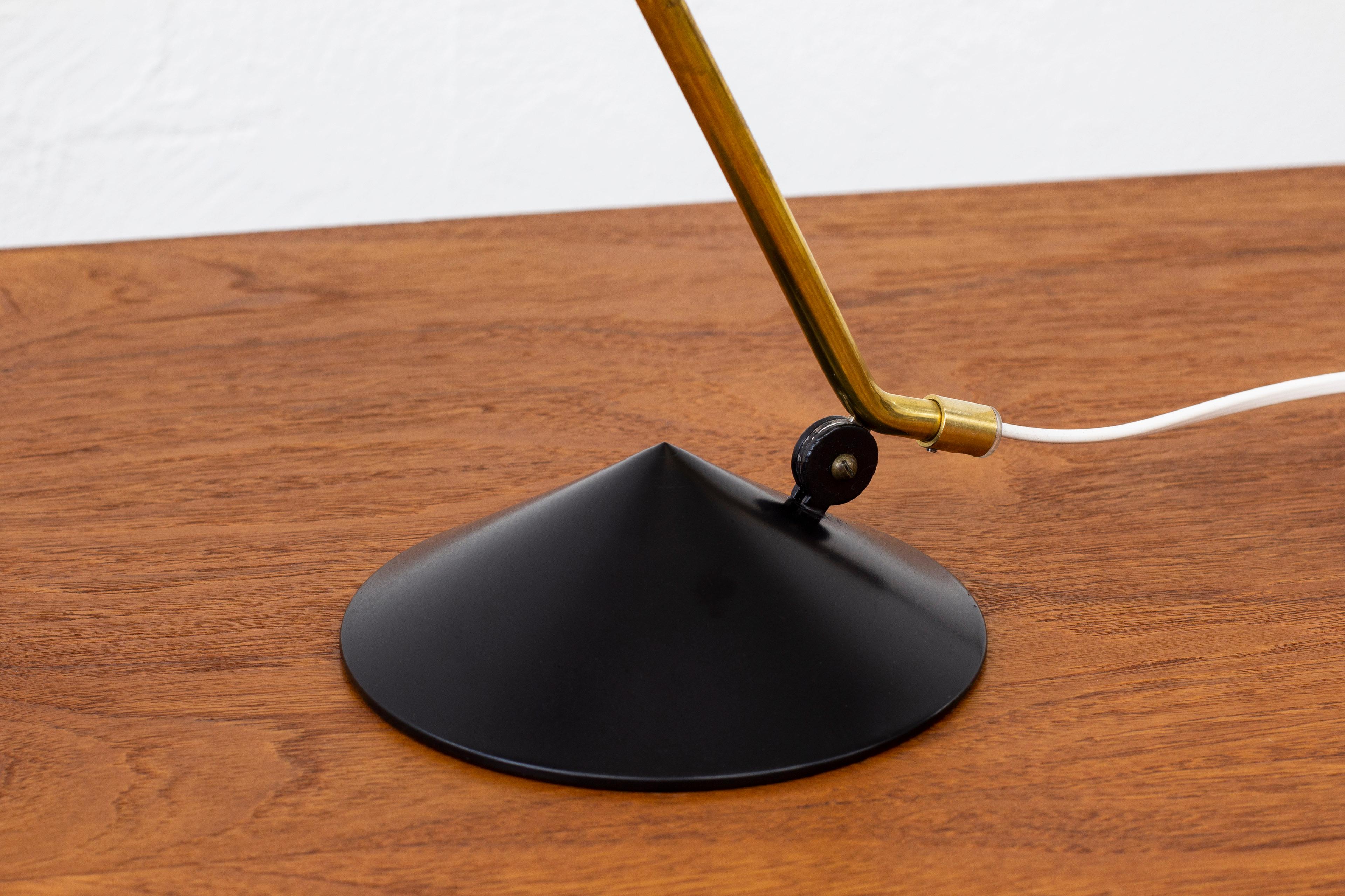 Metal Table Lamp Attributed to Svend Aage Holm Sørensen, Denmark, 1950s For Sale